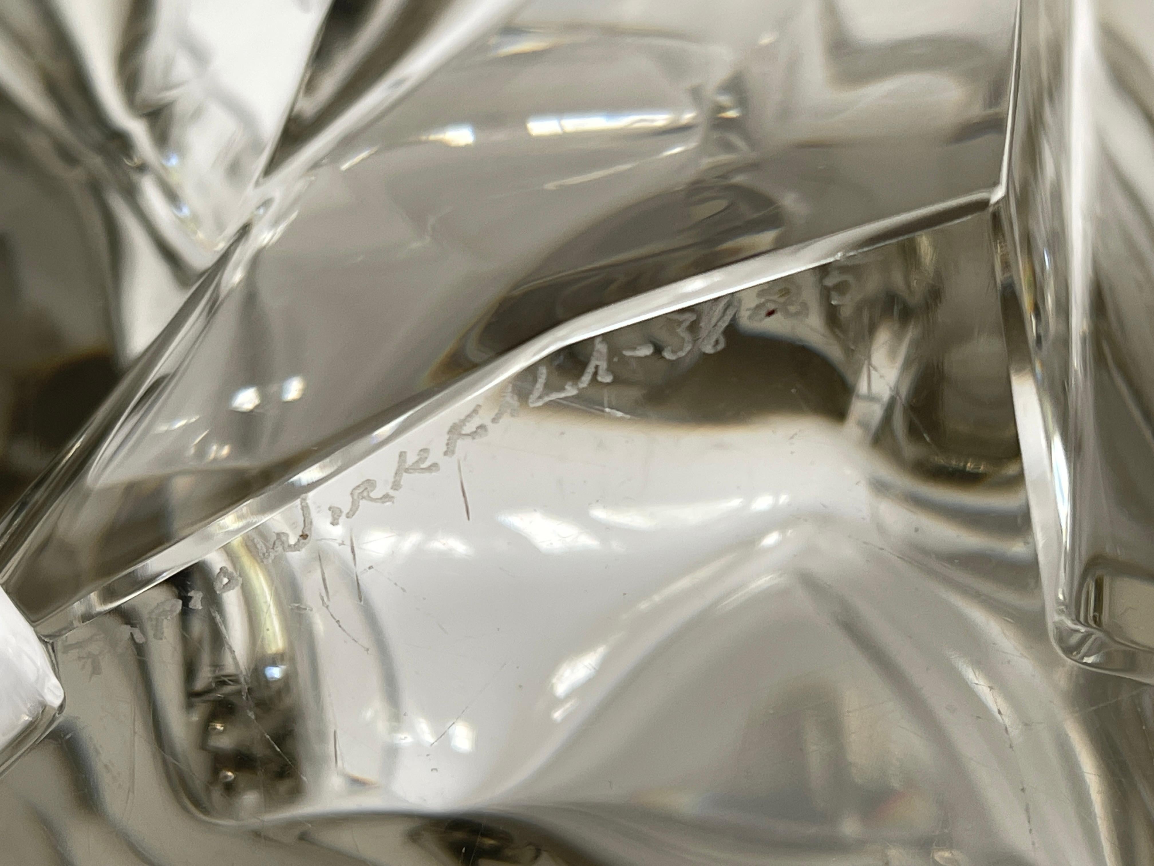 Tapio Wirkkala Iceberg Still Mold Blown Crystal Vase 3825 For Sale 1