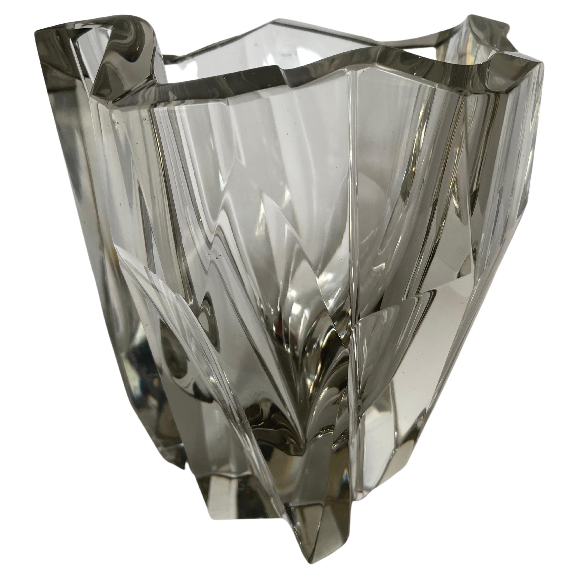 Vase en cristal soufflé Still Mold de Tapio Wirkkala Iceberg 3825