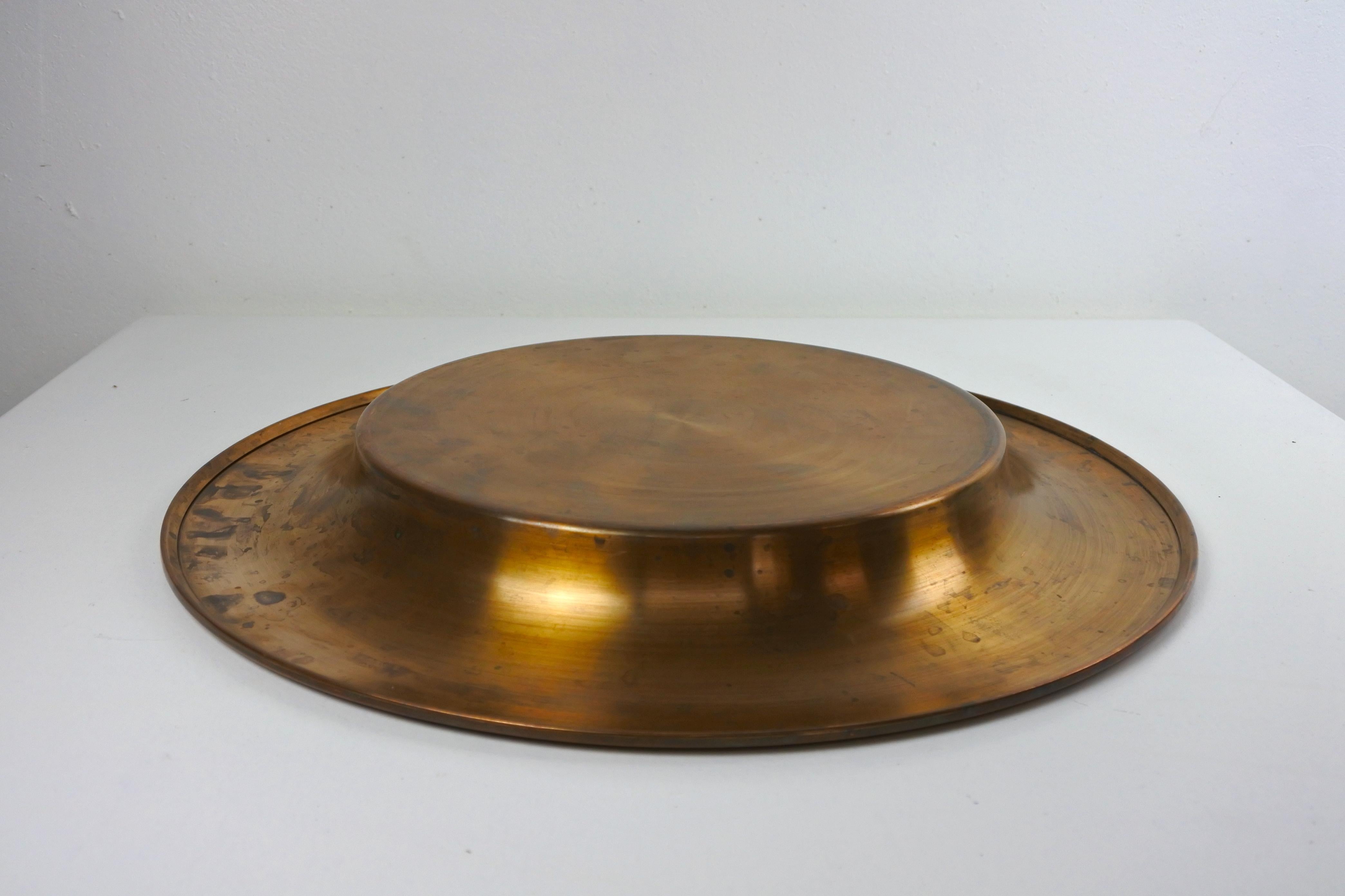 Tapio Wirkkala Large Patinated Bronze Dish Model TW 479, Finland, 1970s For Sale 4