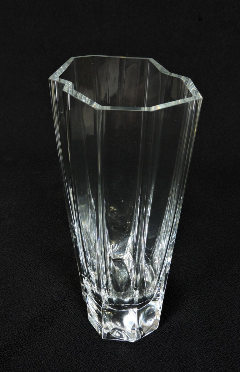 Mid-Century Modern Tapio Wirkkala Large Pinja Crystal Vase for Iitala Finland, Scandinavian Modern For Sale