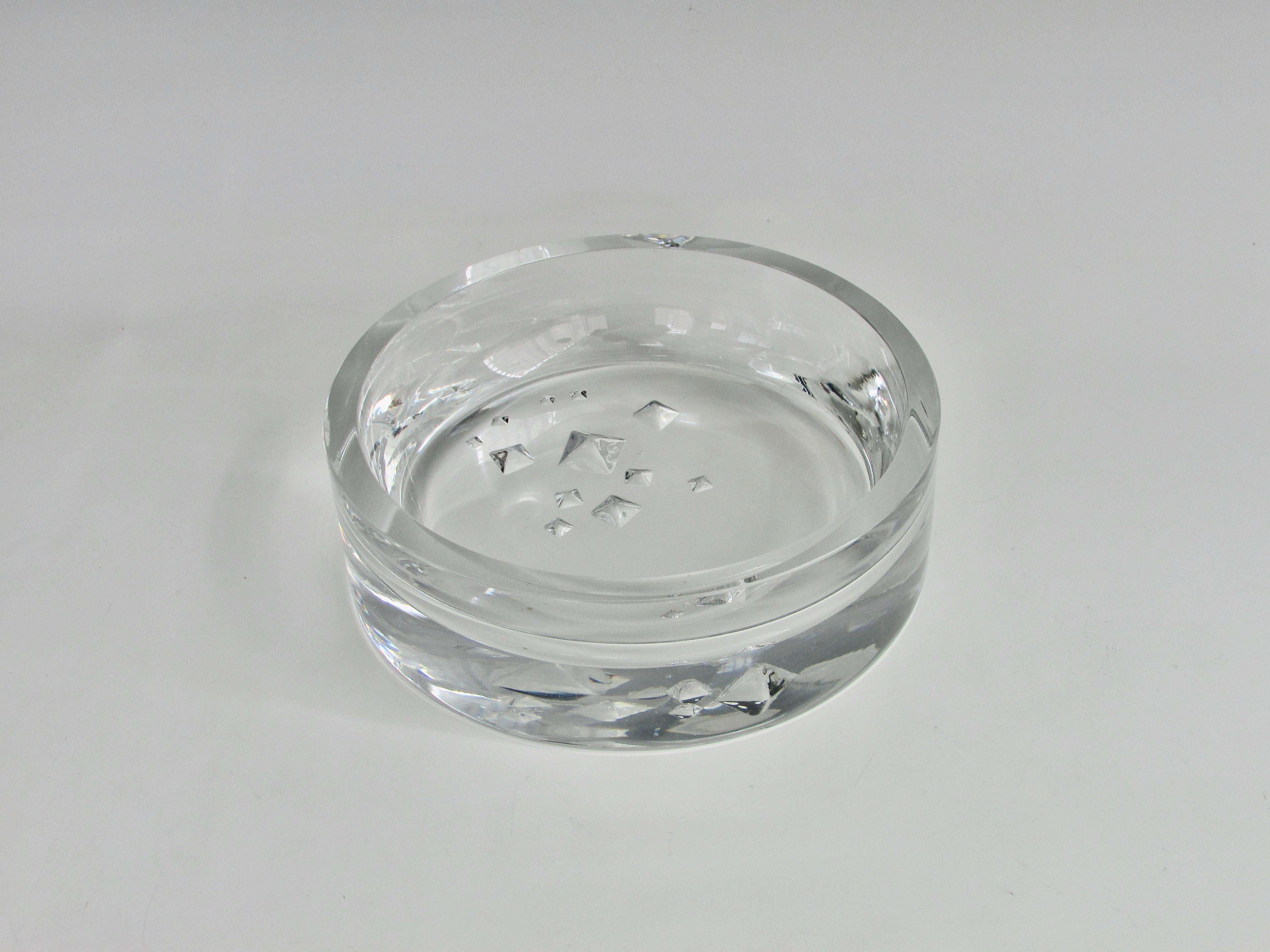 Tapio Wirkkala Lead Crystal Glass Bowl with Incised Geometric Design For Sale 6