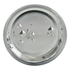 Tapio Wirkkala Lead Crystal Glass Bowl with Incised Geometric Design