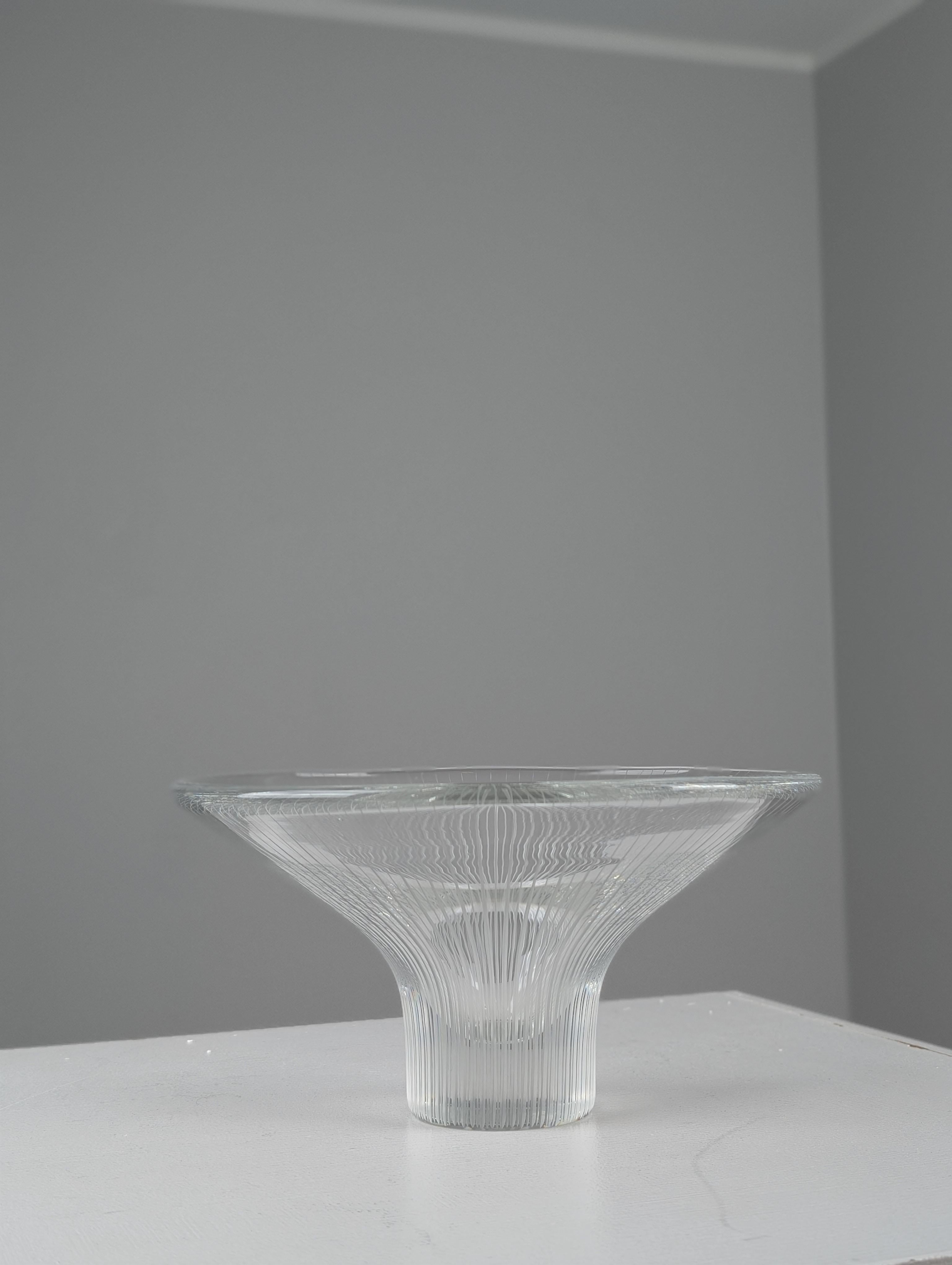 Art Glass Tapio Wirkkala Line-engraved Vase / Art Object Model 3138, Iittala 1950s Finland For Sale