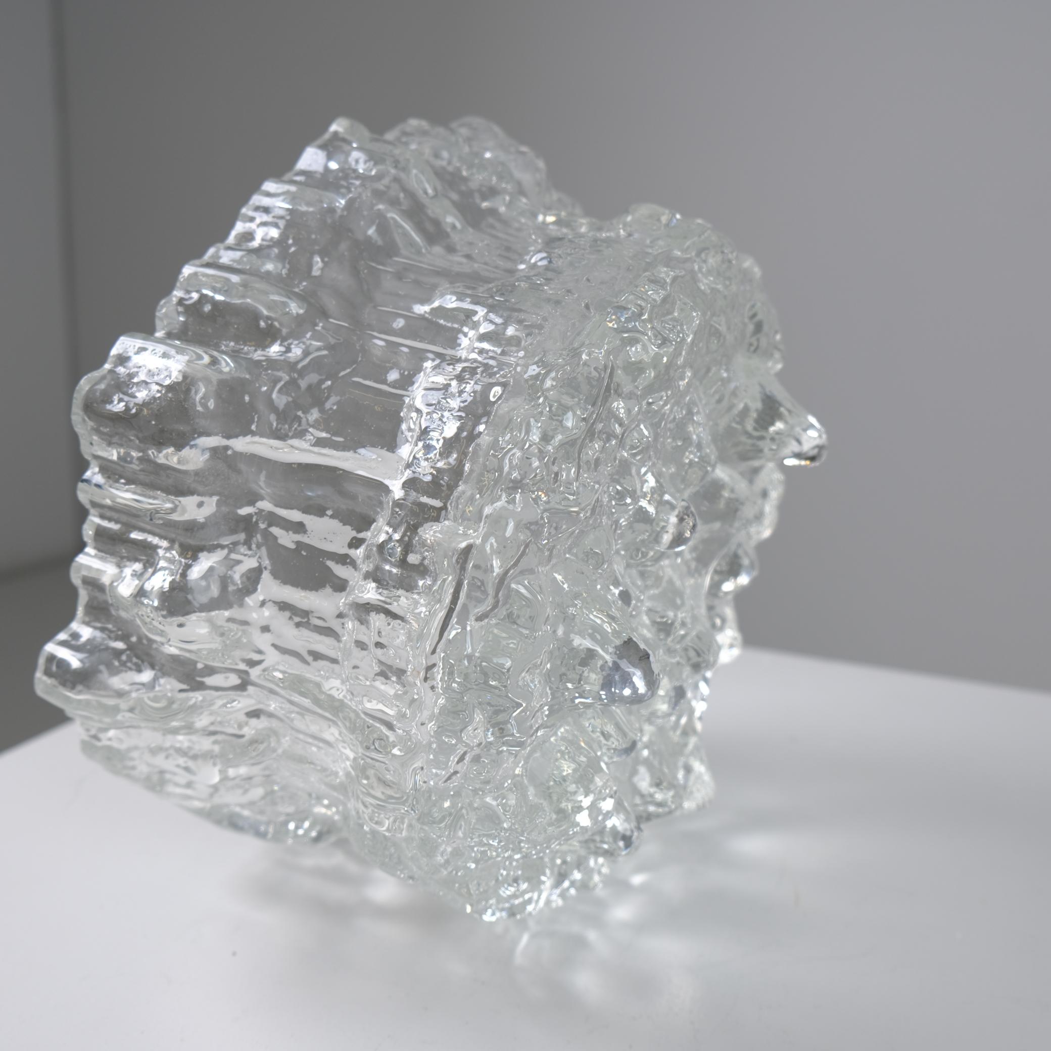 Tapio Wirkkala Schmelzeis-Vase, Miracus Model 3433, Iittala 1970er Jahre Finnland (Glaskunst) im Angebot