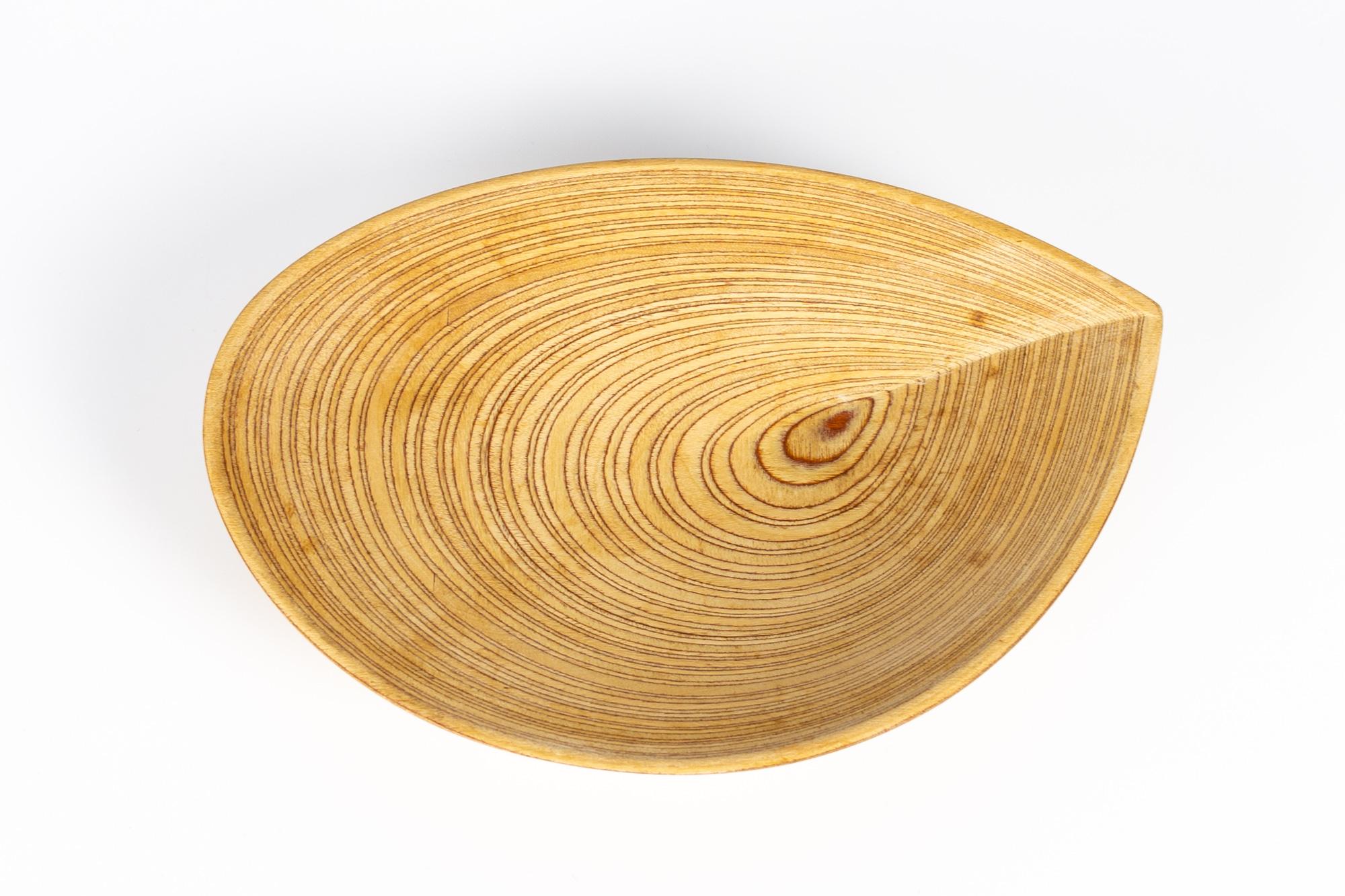 Wood Tapio Wirkkala Finnish Hand Carved Leaf Platter For Sale