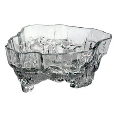 Cuenco con pie de cristal de mediados de siglo Tapio Wirkkala, motivo Inari