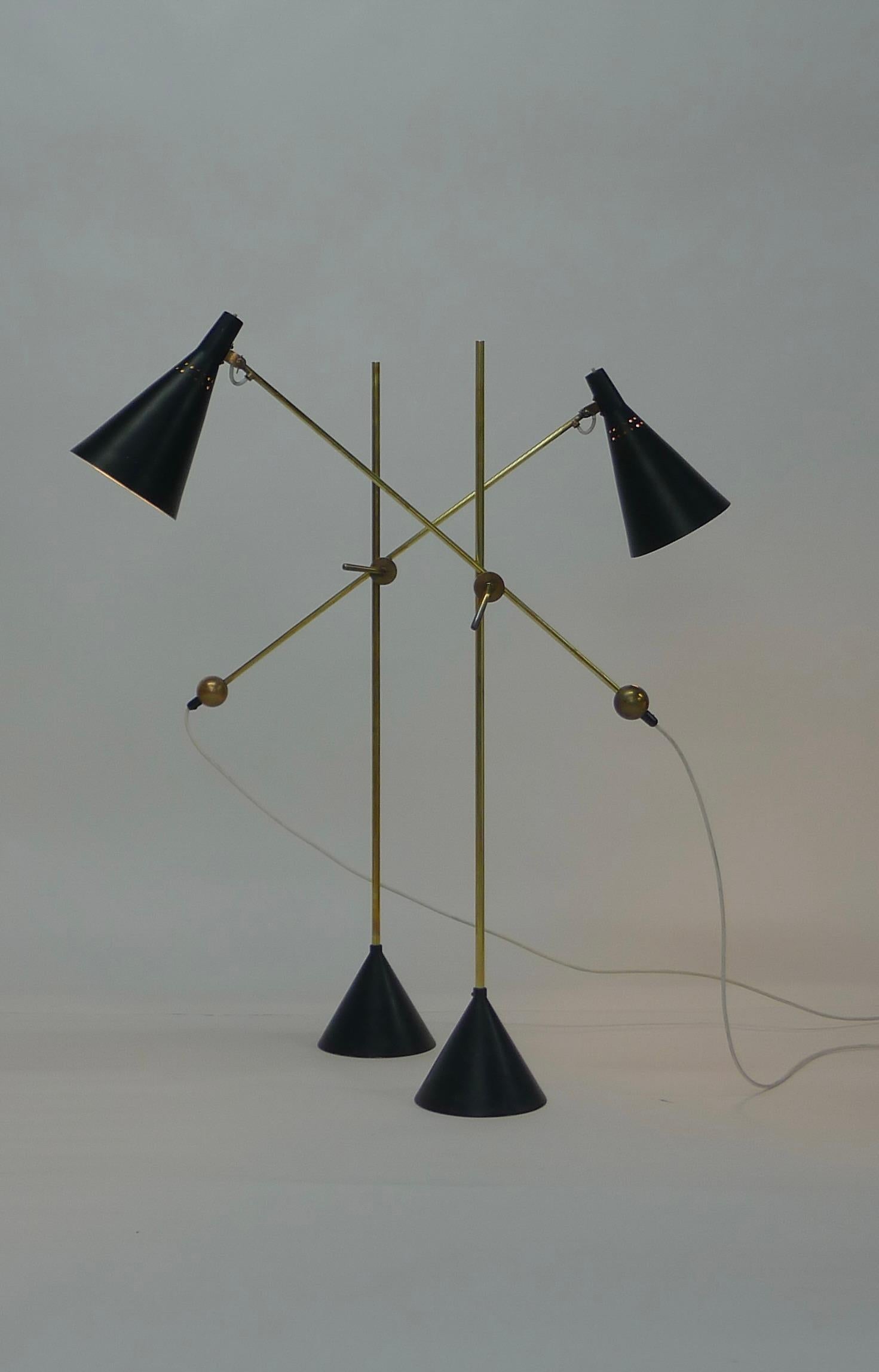 Tapio Wirkkala Model K10-11 Floor or Table Lamp, Made by Idman, Finland, 1950s In Good Condition For Sale In Wargrave, Berkshire
