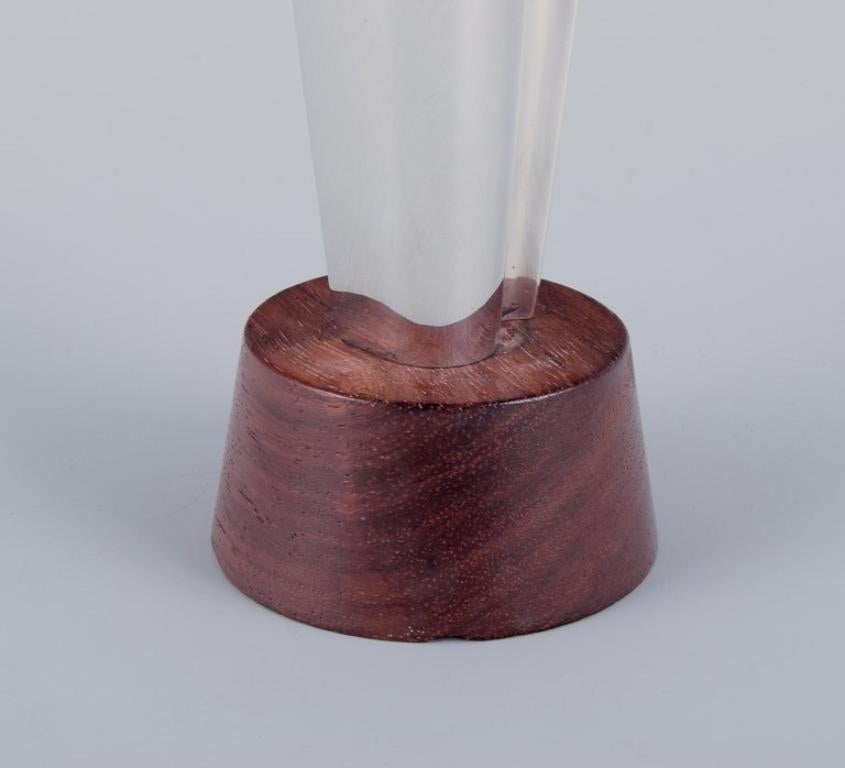 Tapio Wirkkala. Modernist silver vase on a rosewood base. 1963 In Excellent Condition For Sale In Copenhagen, DK