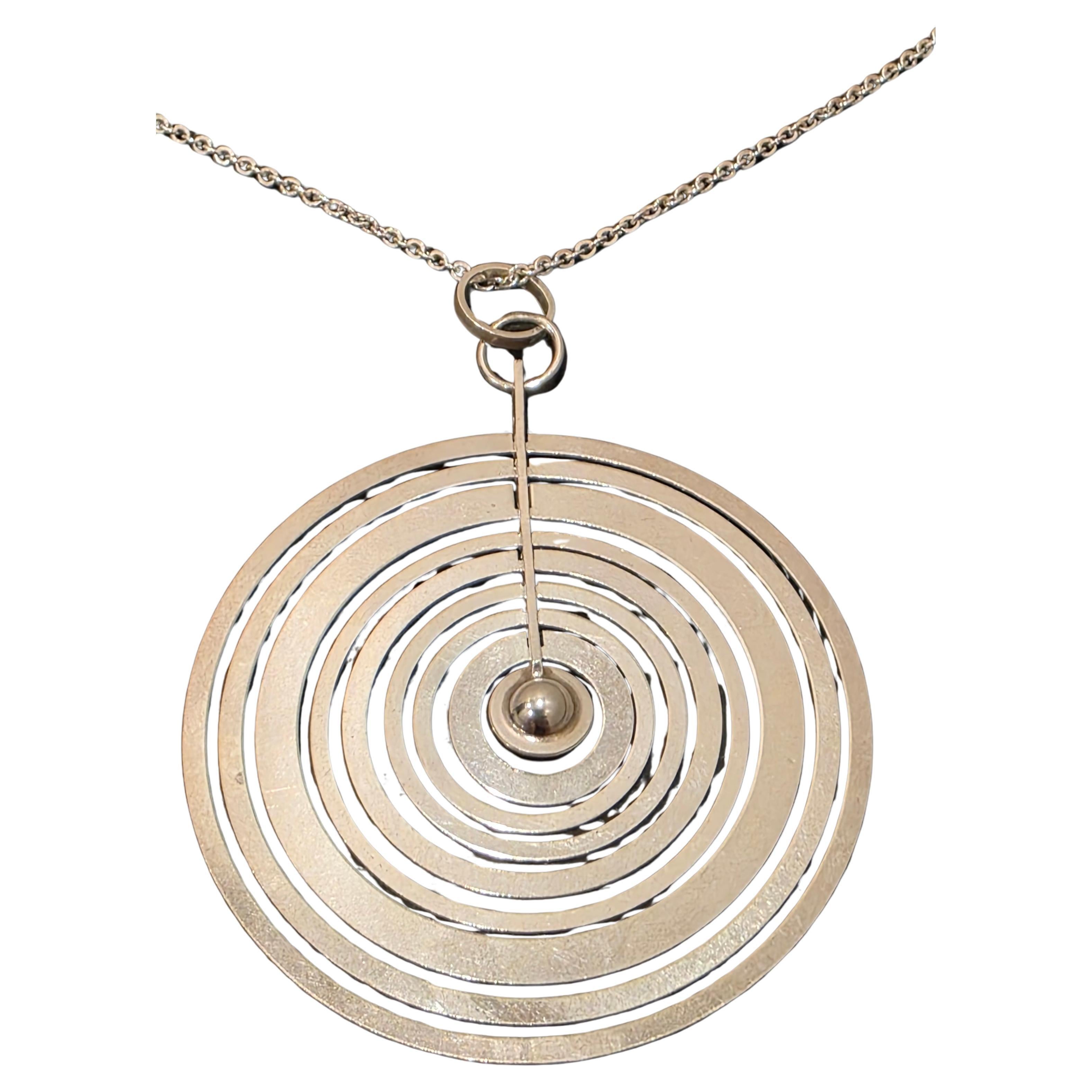 Tapio Wirkkala Necklase Hopeakuu "Silver Moon", Finland 1973