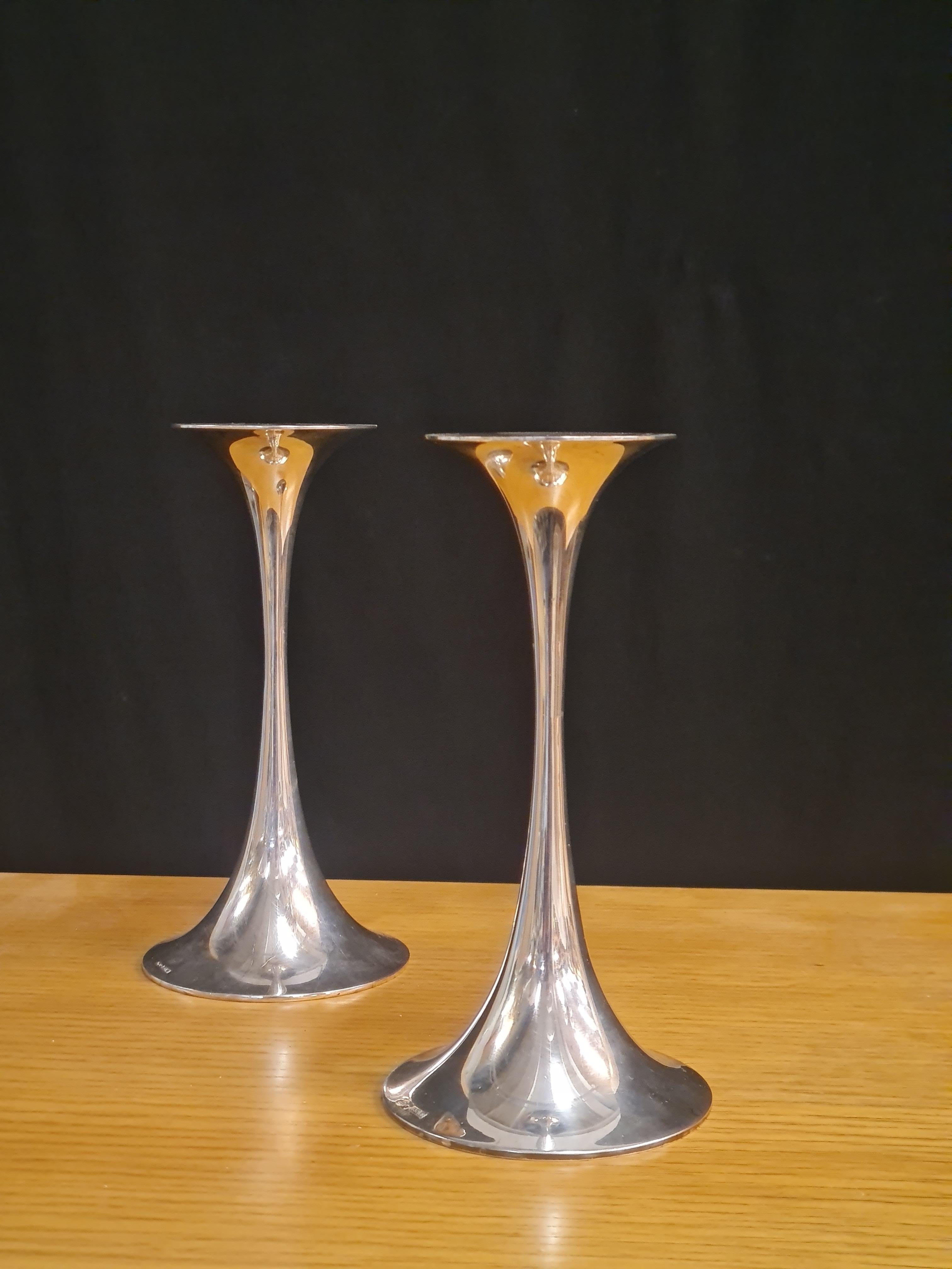 Tapio Wirkkala Pair of Candle Holders In Silver, Kultakeskus Oy  For Sale 1