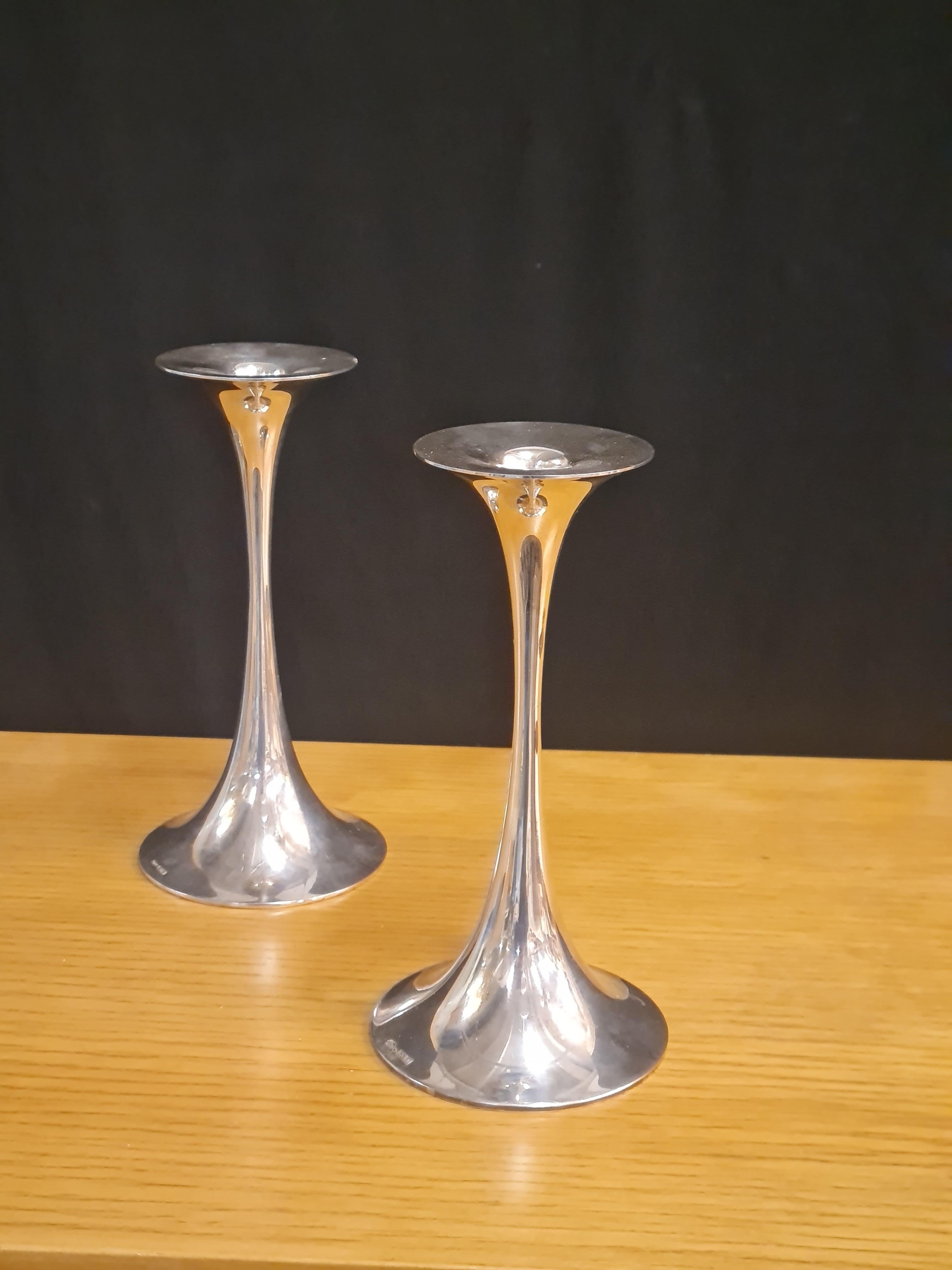Tapio Wirkkala Pair of Candle Holders In Silver, Kultakeskus Oy  For Sale 2