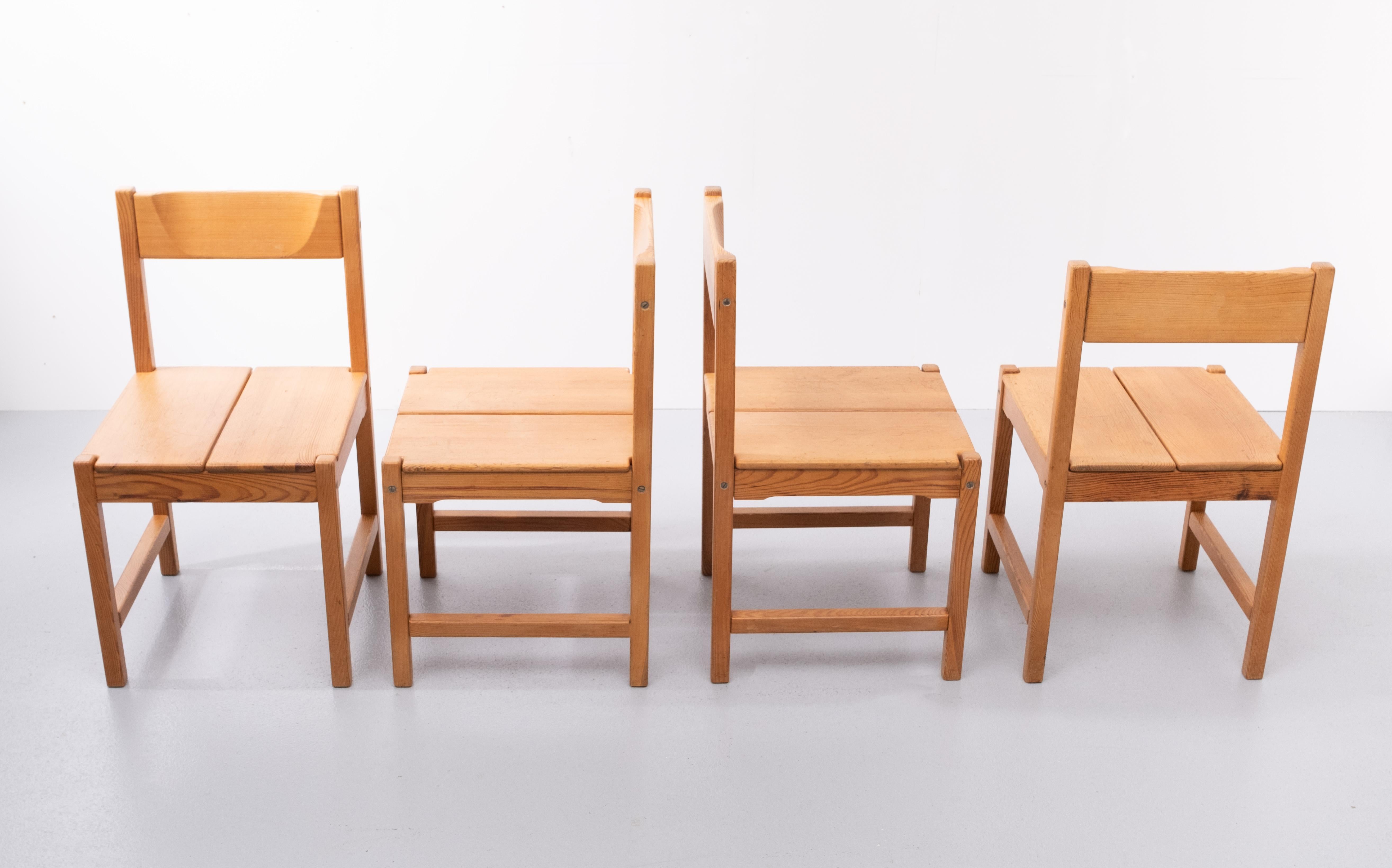 Mid-Century Modern Tapio Wirkkala Pine Dining Chairs, 1960s For Sale