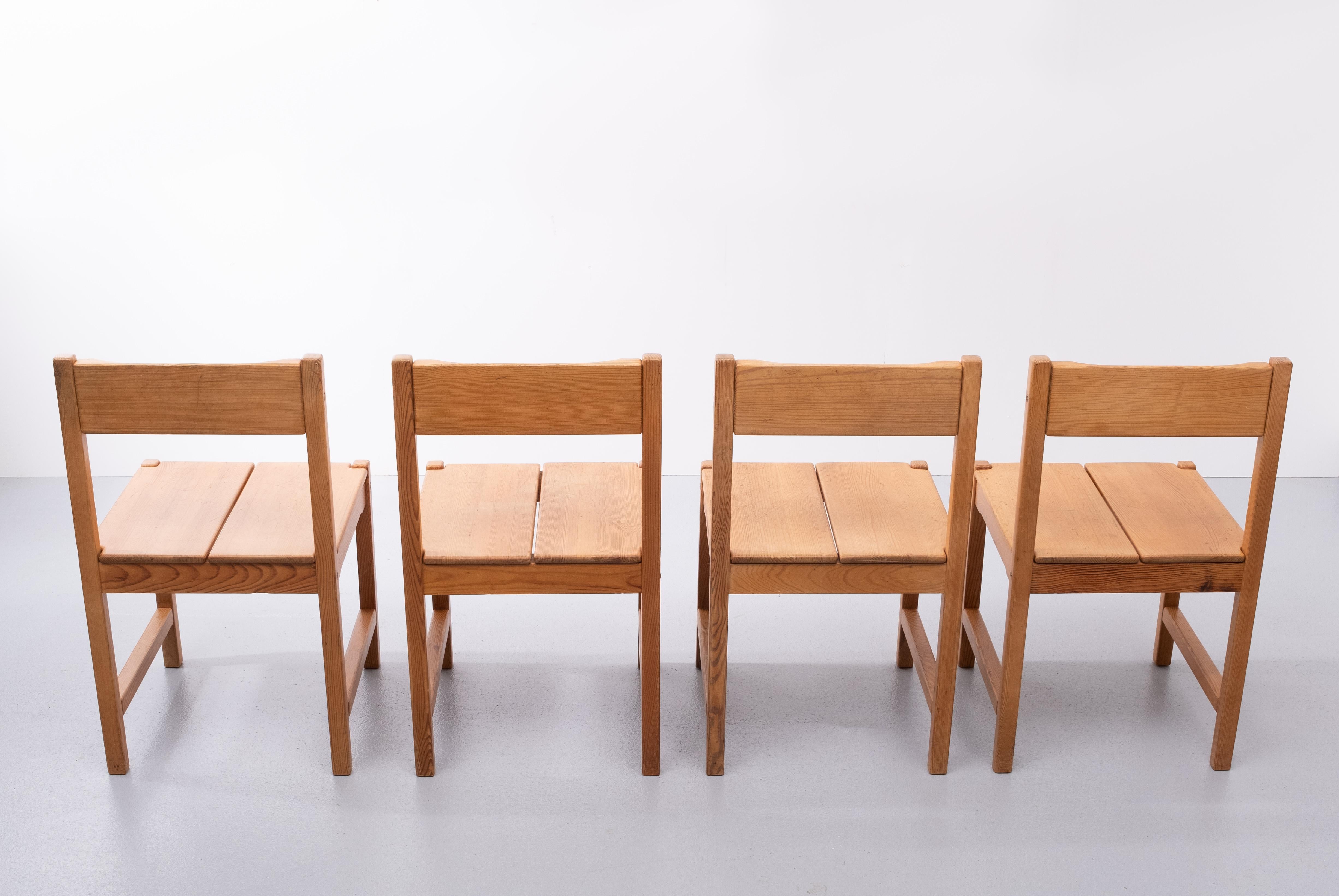 Finnish Tapio Wirkkala Pine Dining Chairs, 1960s For Sale