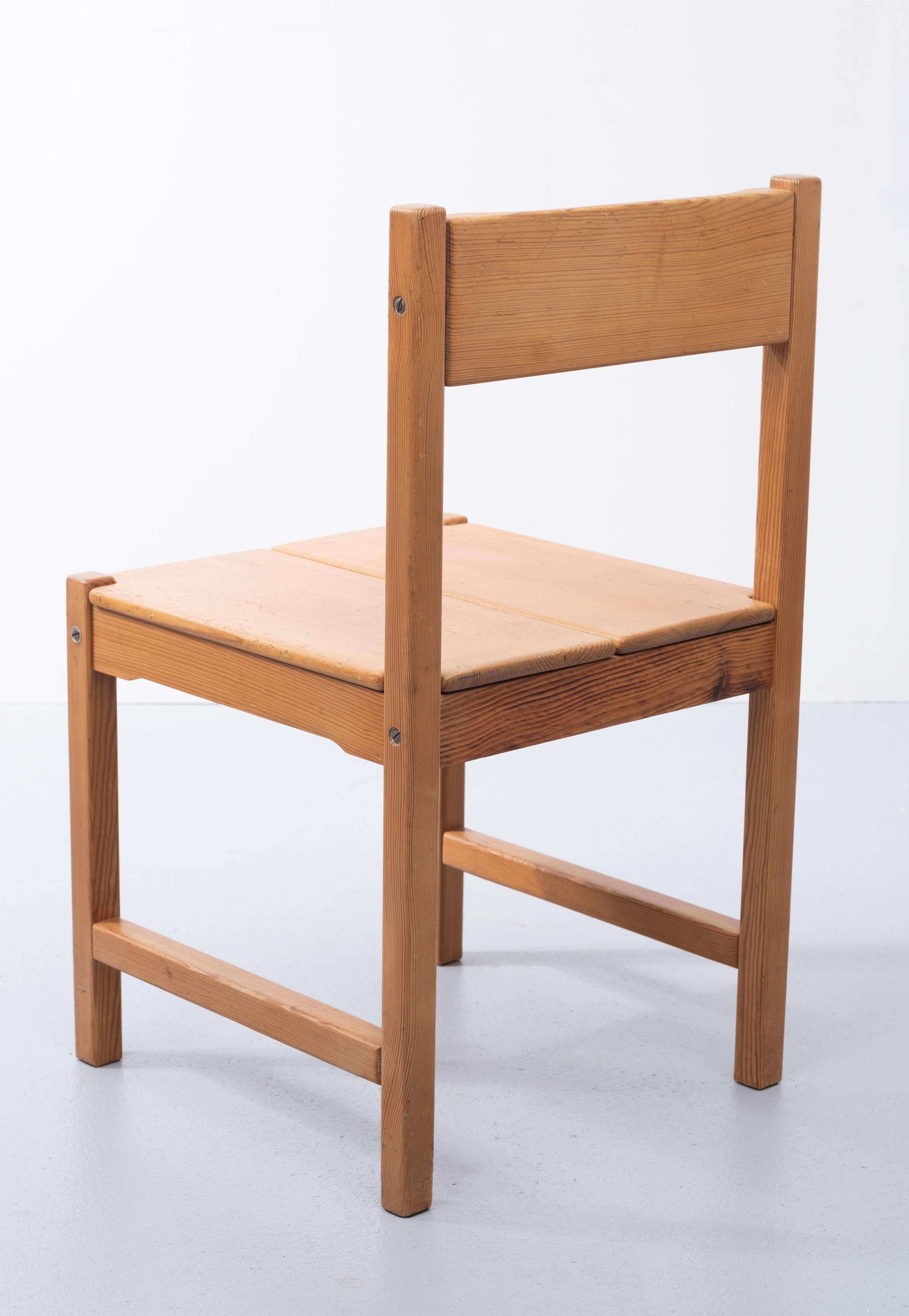 Tapio Wirkkala Pine Dining Chairs, 1960s For Sale 1