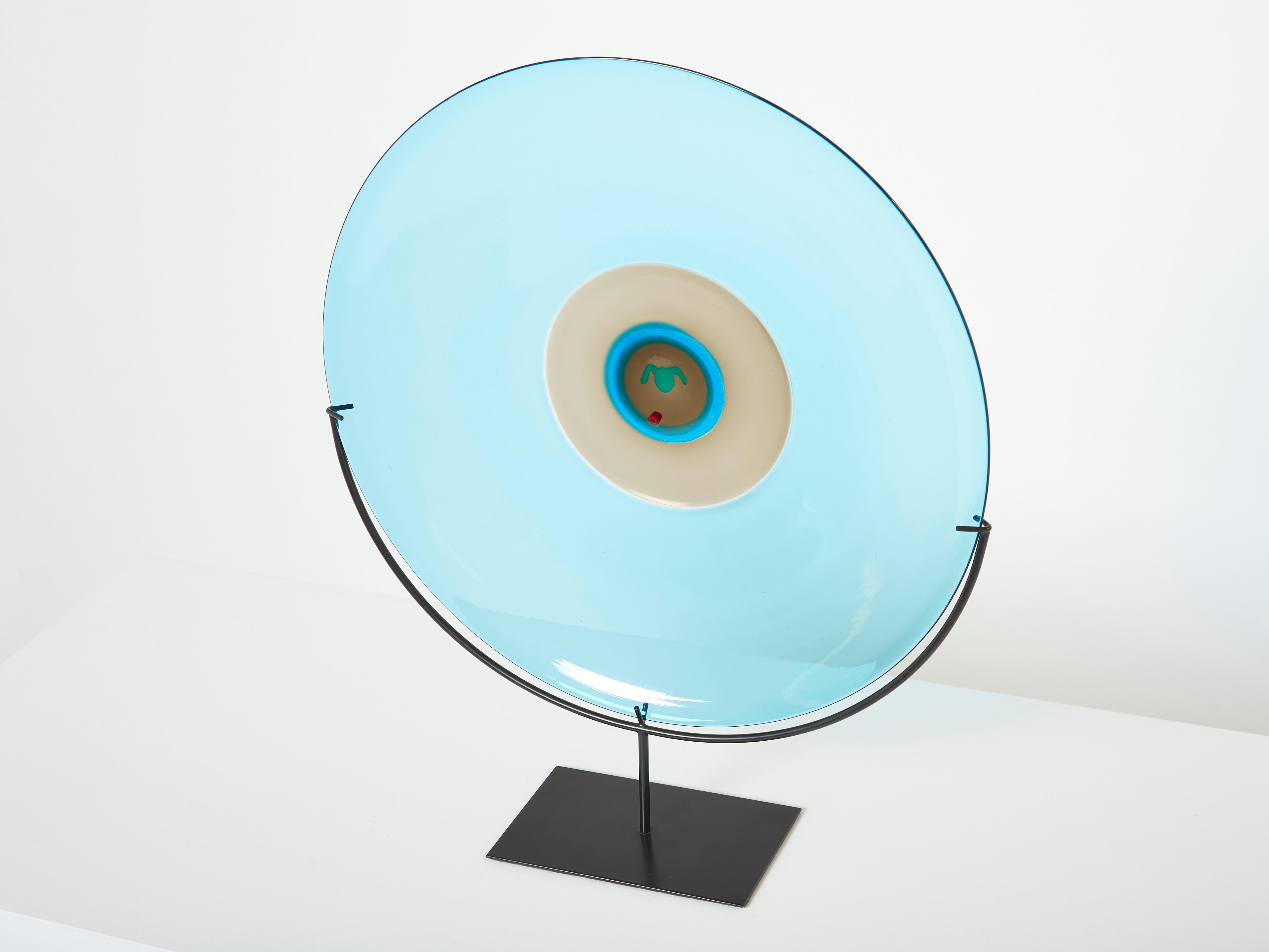 Tapio Wirkkala Escultura de Murano Polipo Venini Plate, 1990 Cristal de Murano en venta