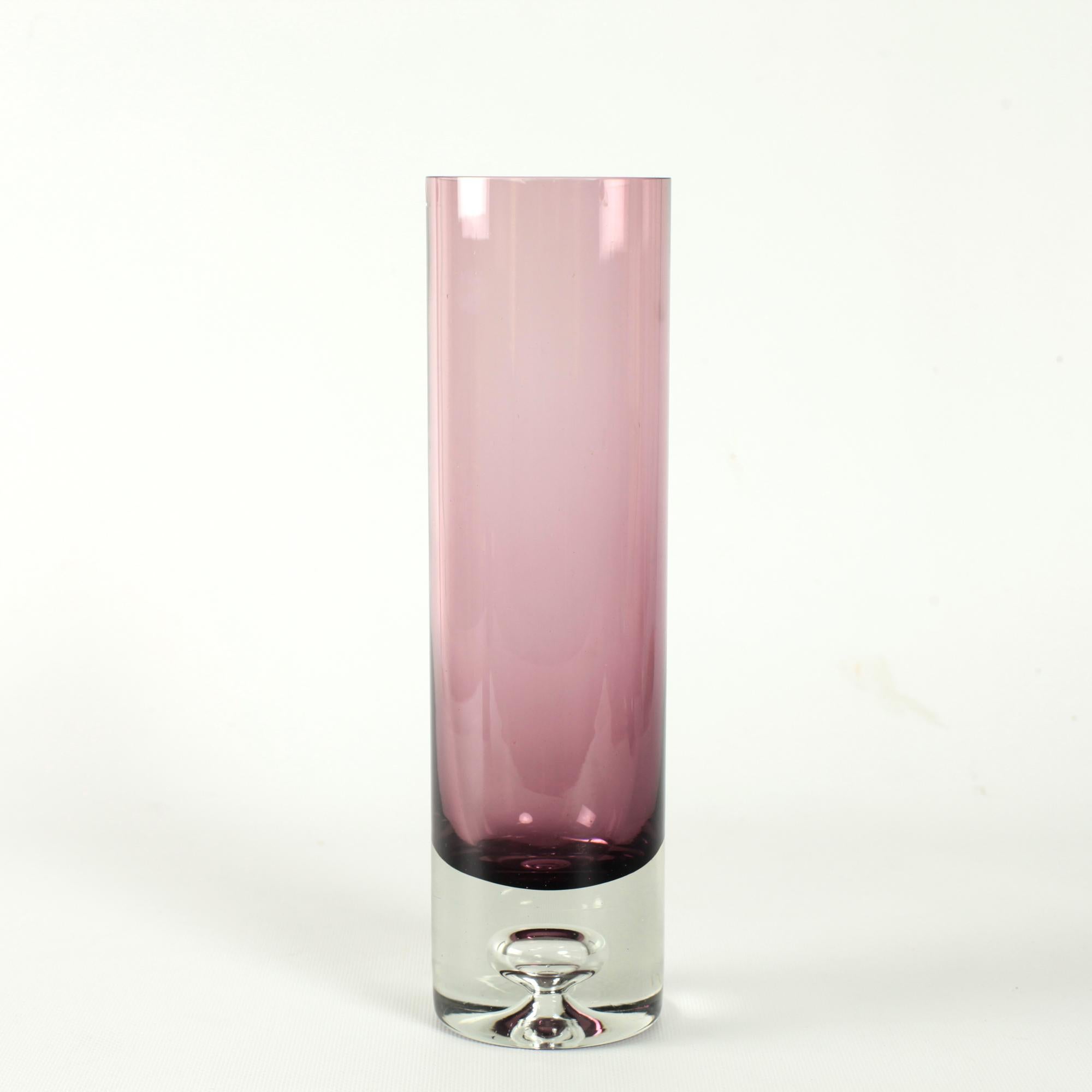 Mid-Century Modern Tapio Wirkkala Purple Lilac Colored Glass Vase for Iittala Finland For Sale