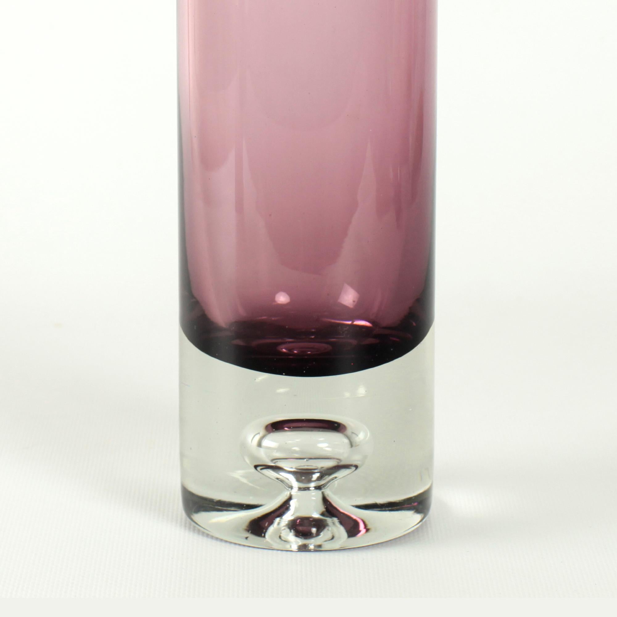 Finnish Tapio Wirkkala Purple Lilac Colored Glass Vase for Iittala Finland For Sale