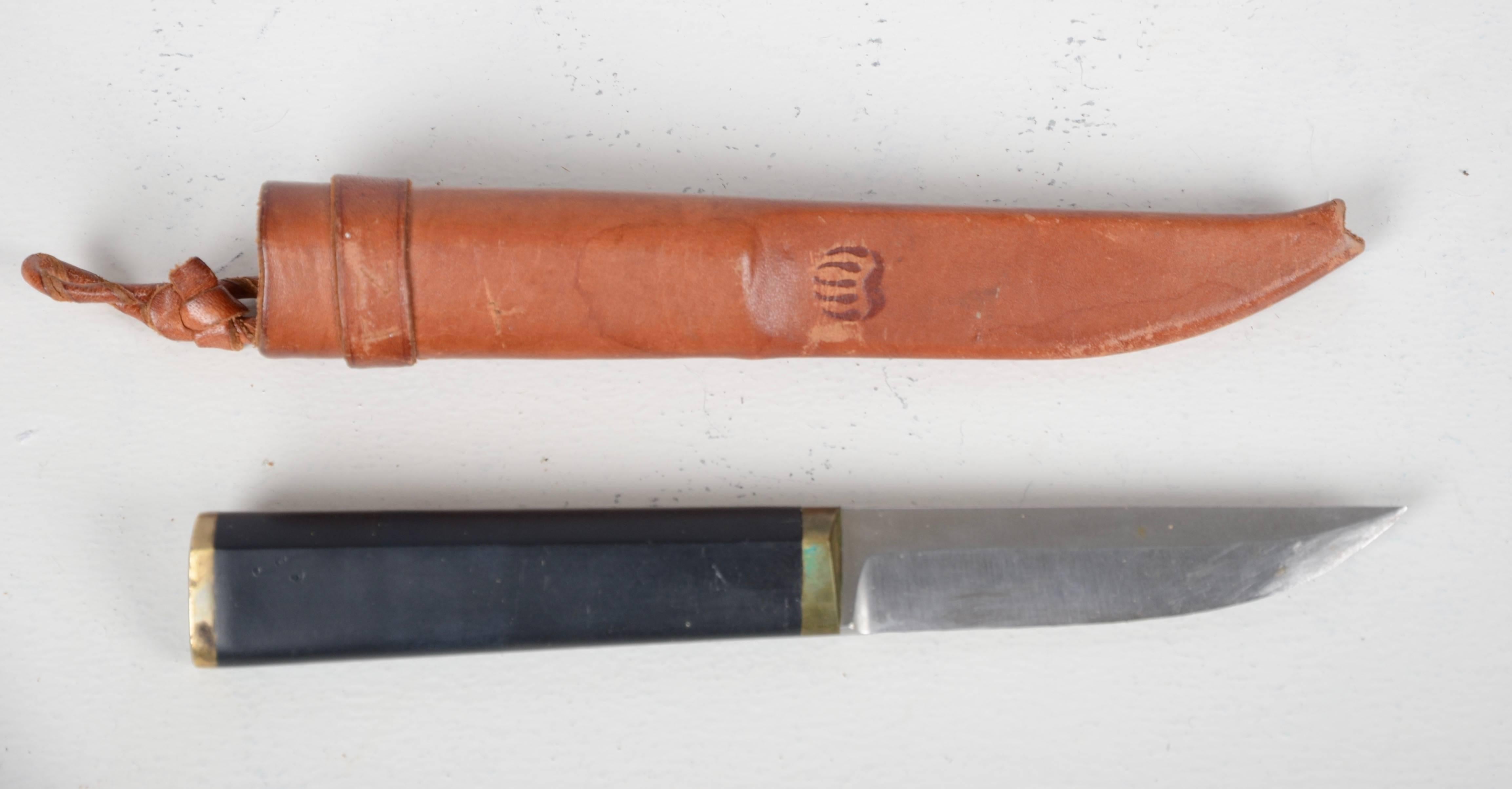 Swedish Tapio Wirkkala, ´Puukko´ Knife and Sheath, Designed 1961, Hackman