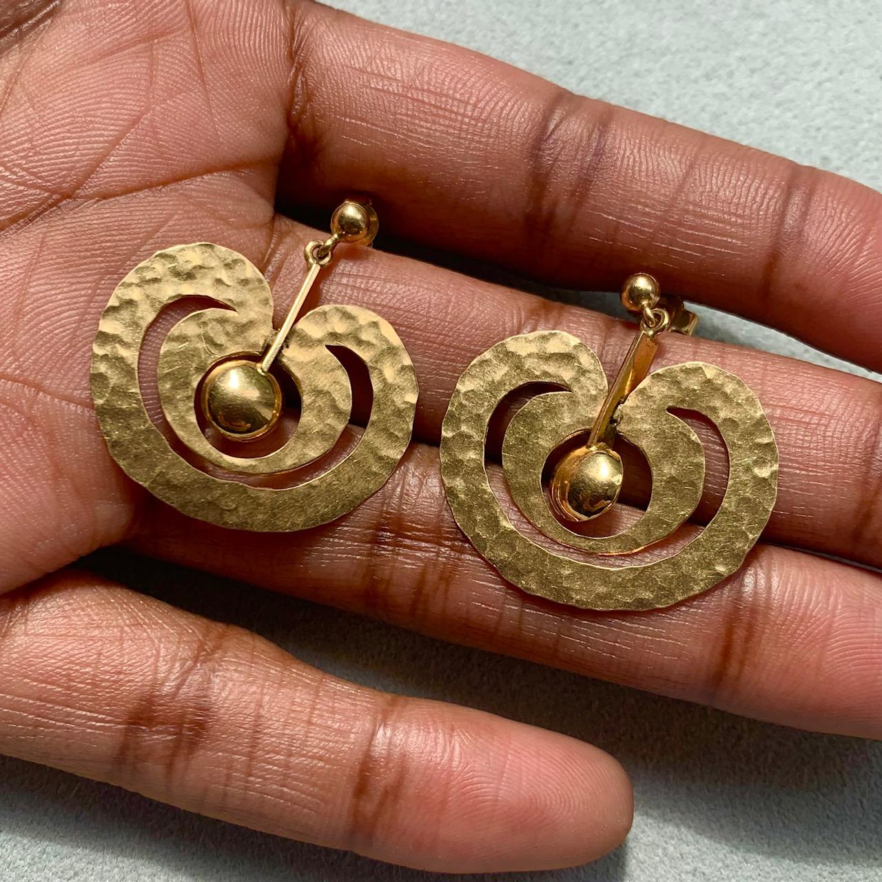 tapio wirkkala gold earrings