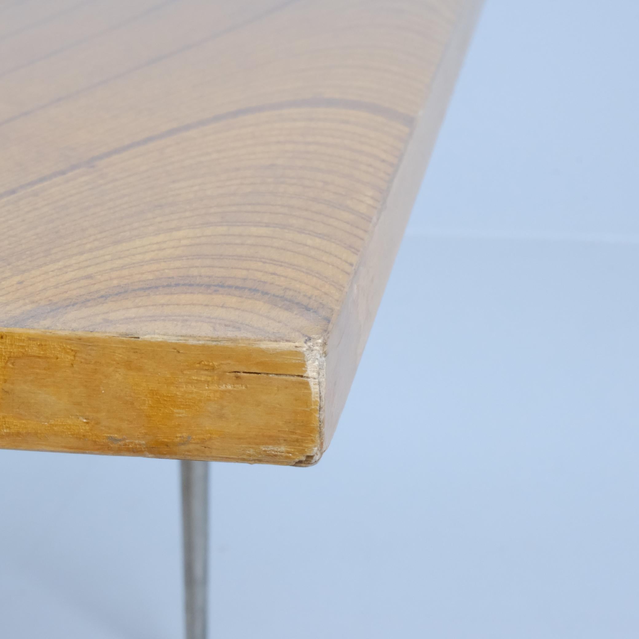 Tapio Wirkkala Rhythmic Veneer Coffee Table with Metal & Brass Legs, Asko 1950s For Sale 6