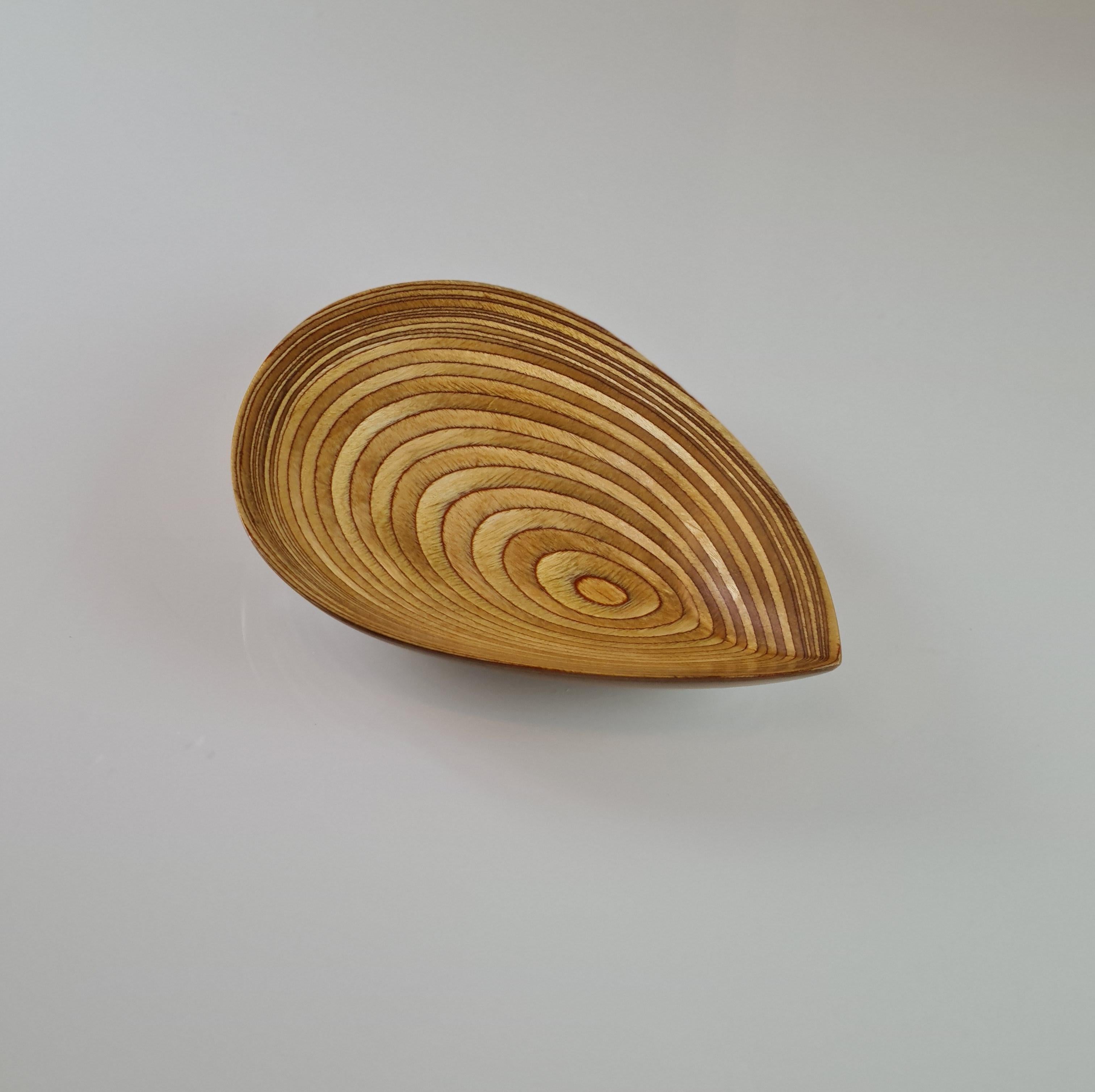 Finnish Tapio Wirkkala Rhythmic Veneer Leaf Dish