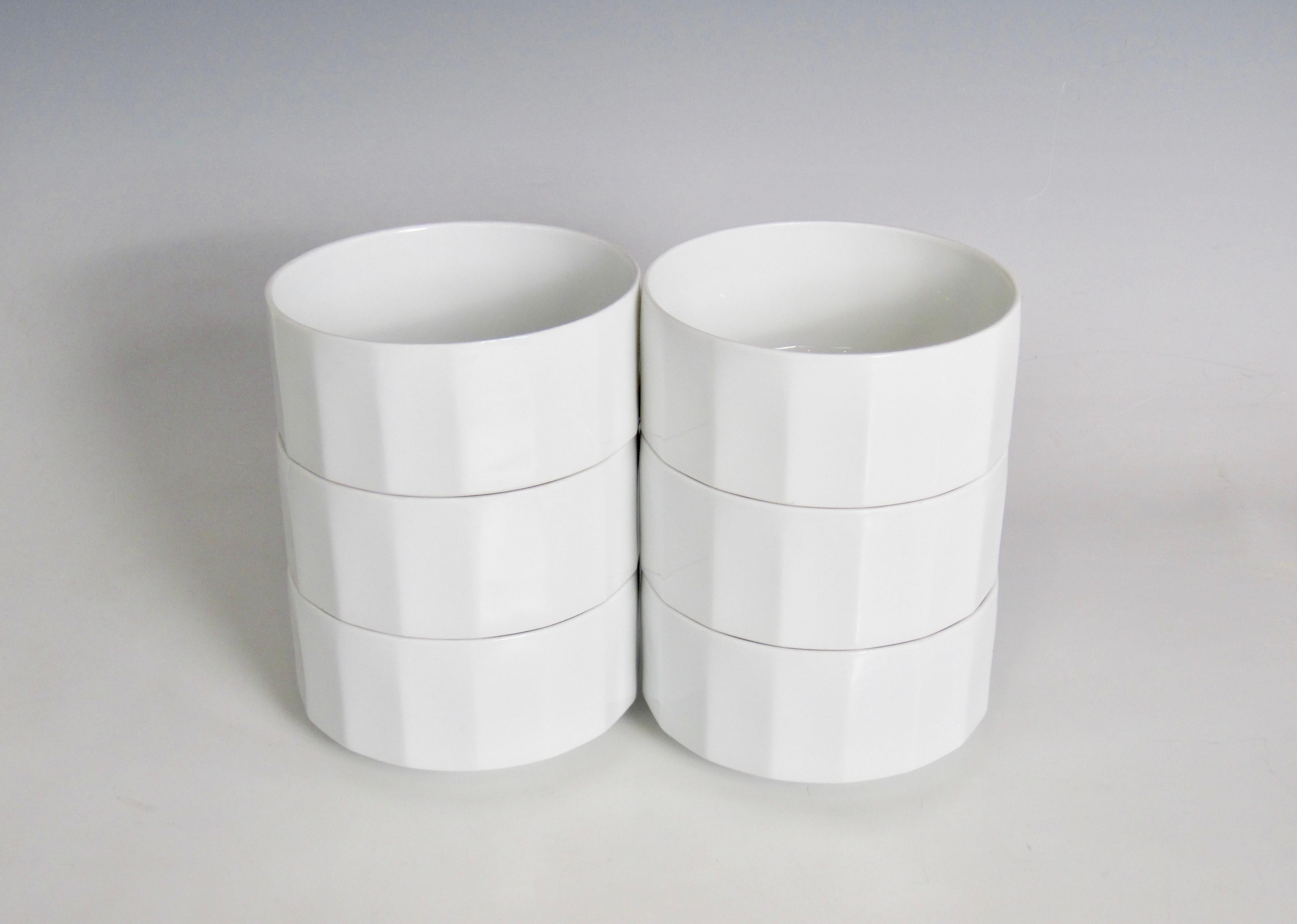 Tapio Wirkkala Rosenthal Germany Studio-Linie White Polygon Bowls, Set of Six 1
