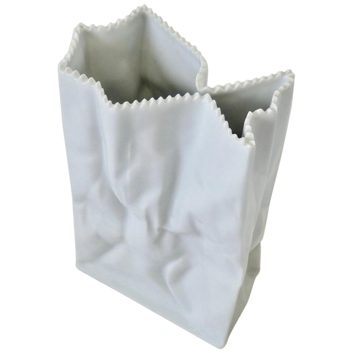 Tapio Wirkkala Rosenthal Studio Line Paper Bag Vase In Gloss White