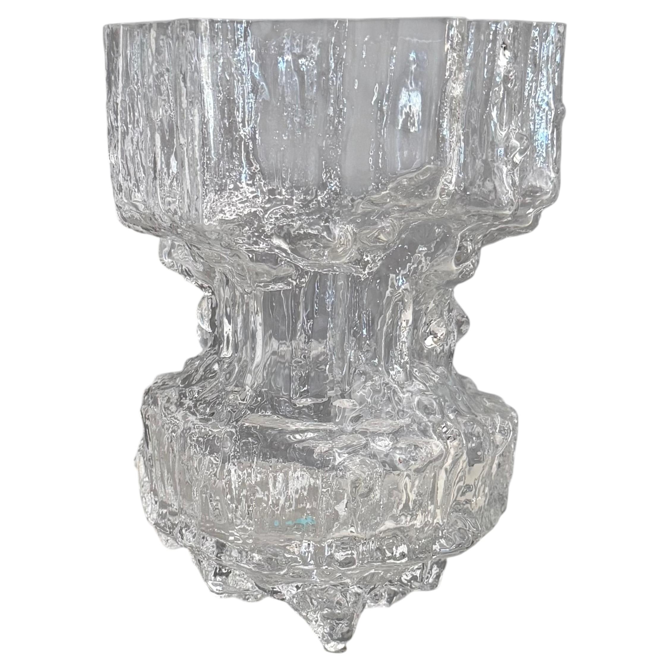 Tapio Wirkkala Scandinavian Free Form Glass Vase for IIttala