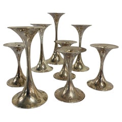 Retro Tapio Wirkkala Set of Candle Holders In Silver, Kultakeskus Oy 