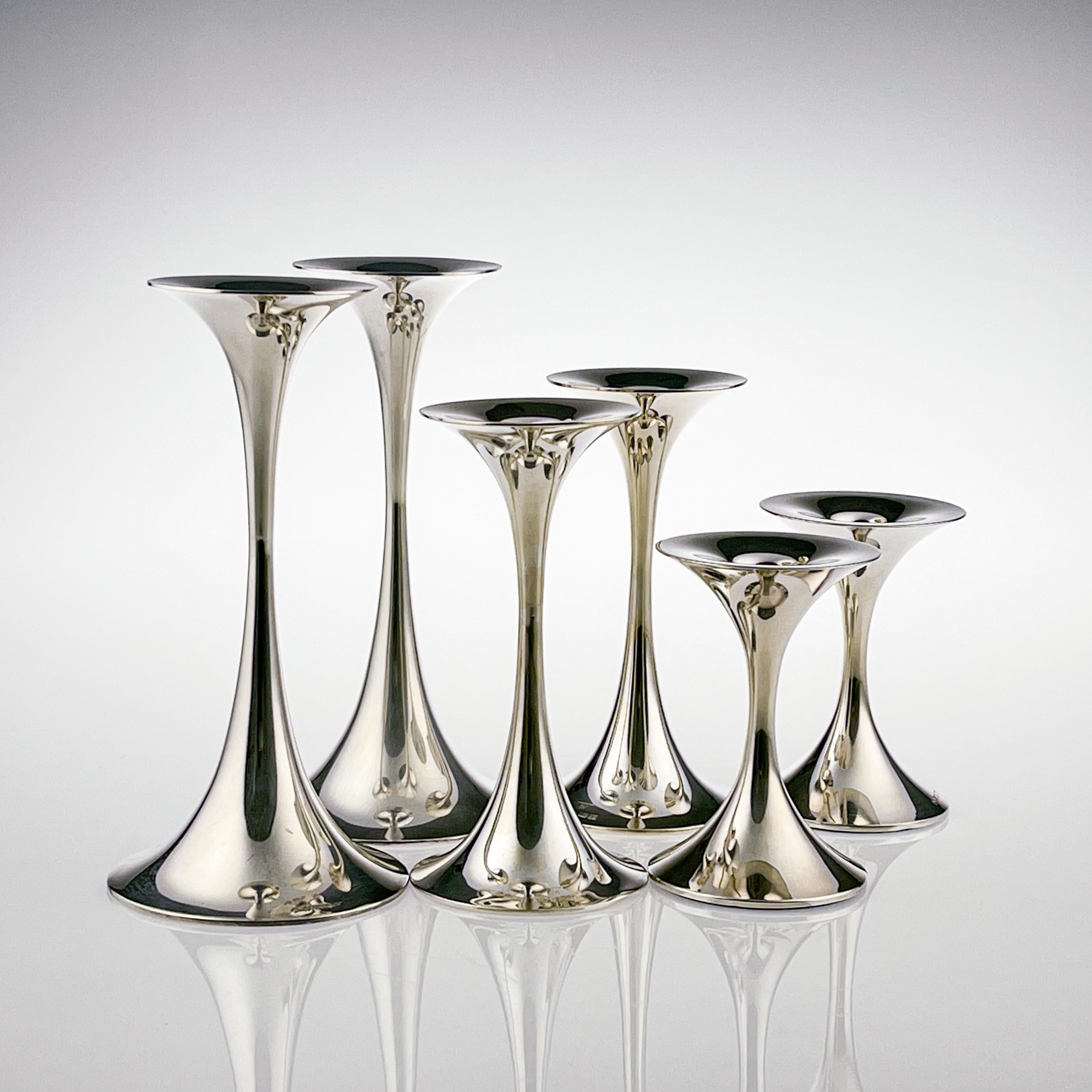 Finnish Tapio Wirkkala, Set of Six Silver 