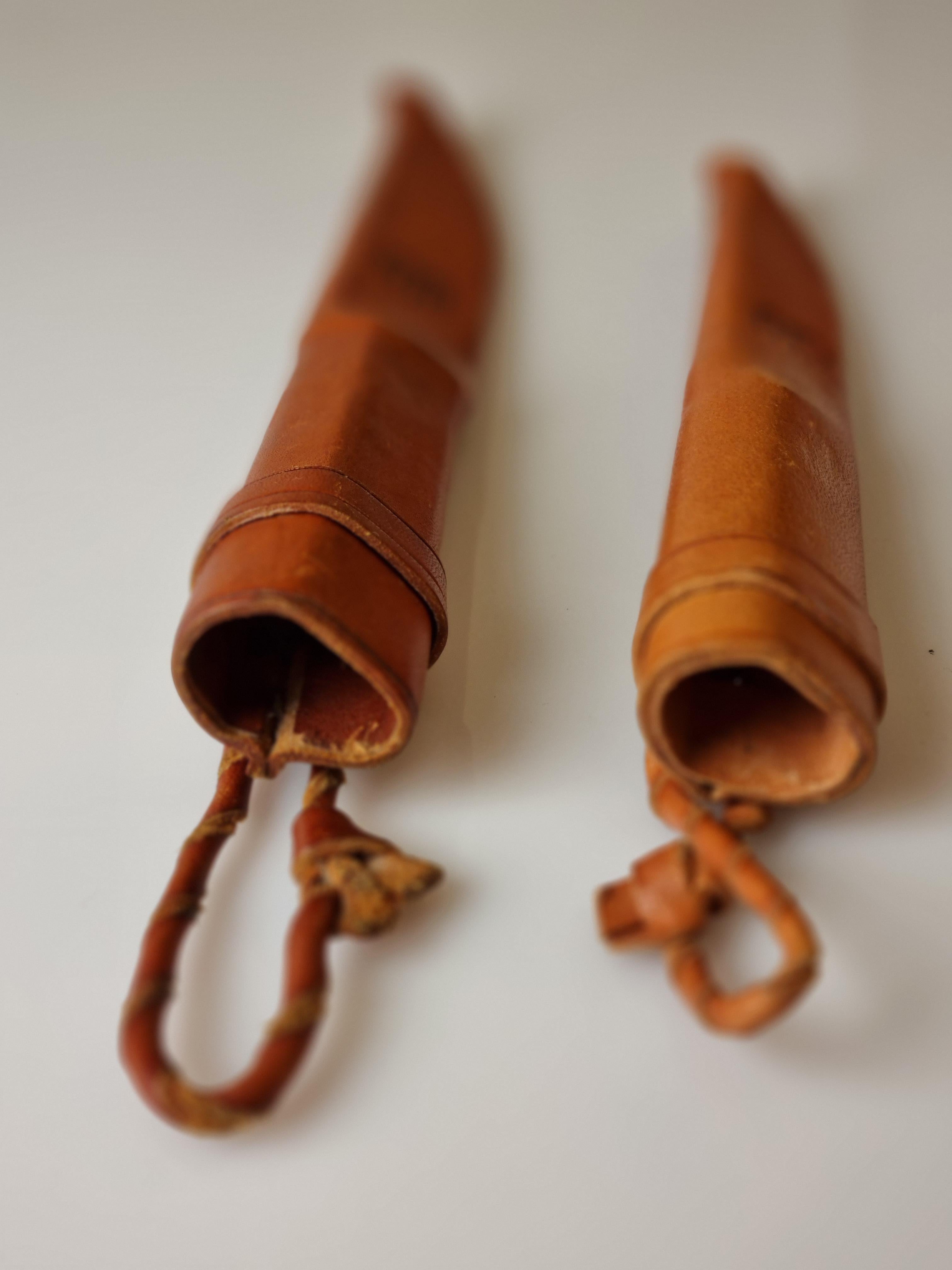 Tapio Wirkkala, Set of Two Knifes with Leather Steaths, Hackmann & Co 6