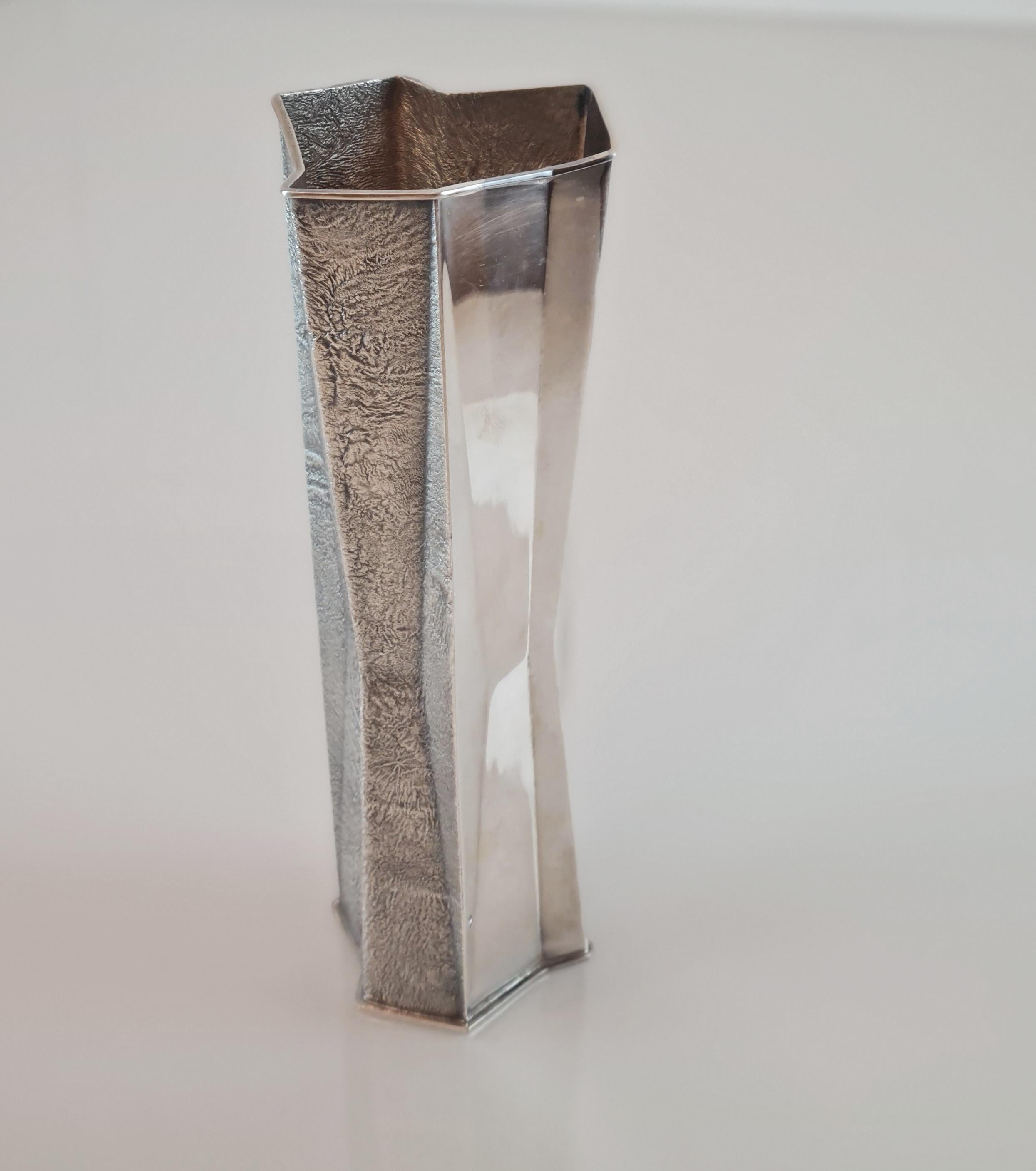 Scandinavian Modern Tapio Wirkkala Silver Vase, 1978 For Sale