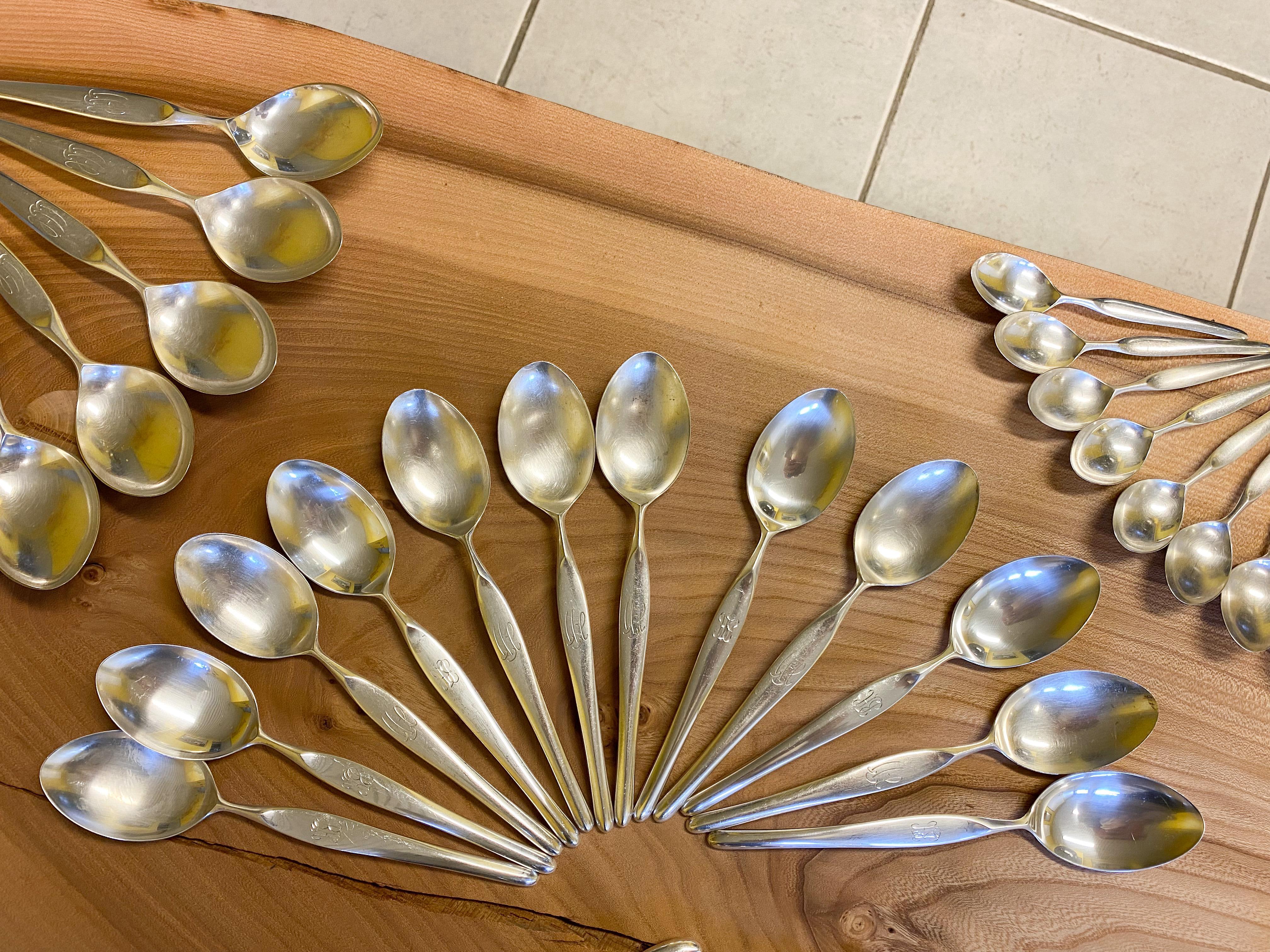 Tapio Wirkkala, Set di ali d'argento 81 pezzi Silver in vendita 3