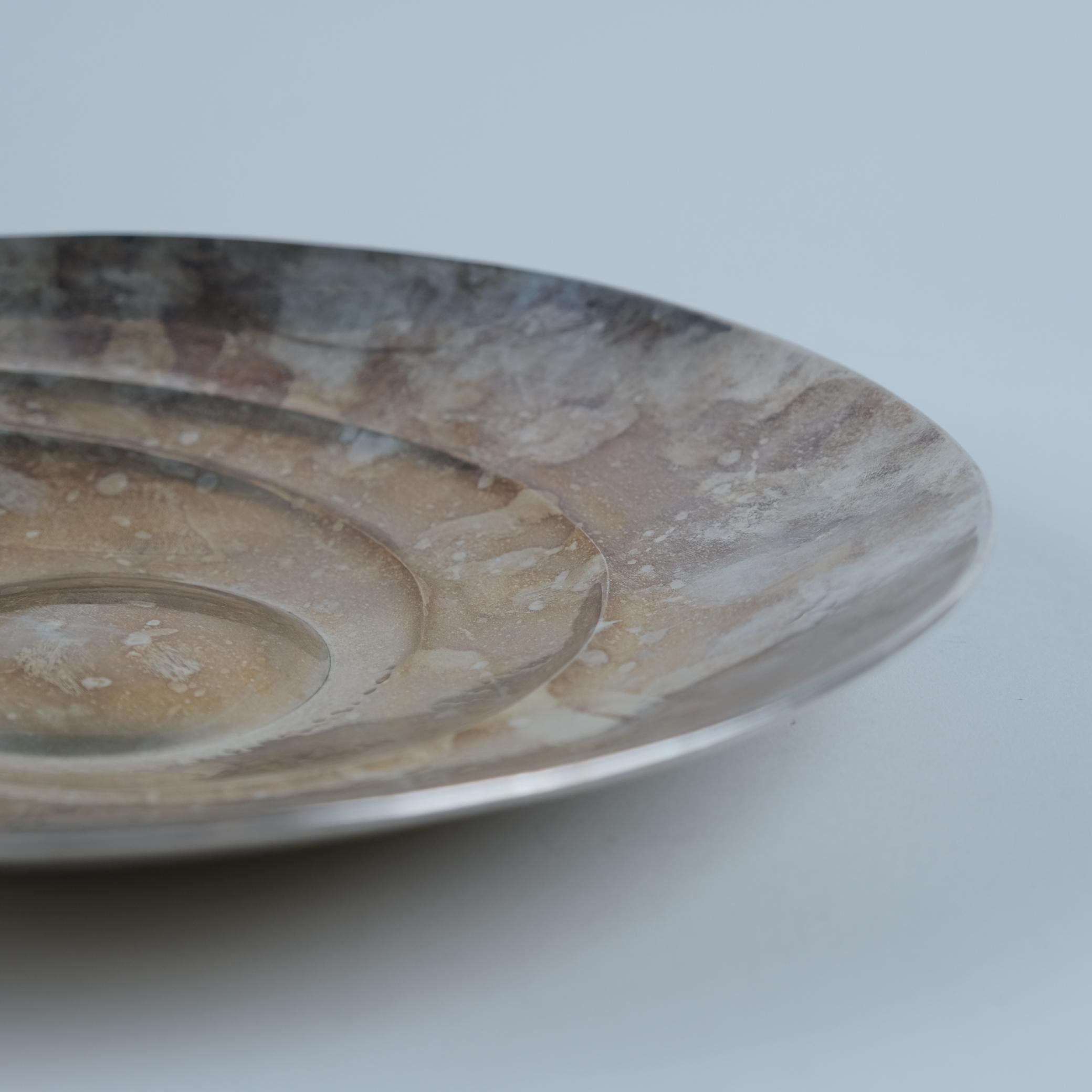 Fine XX secolo Tapio Wirkkala Piatto d'argento a spirale modello 143, Kultakeskus Hämeenlinna, 1973 in vendita