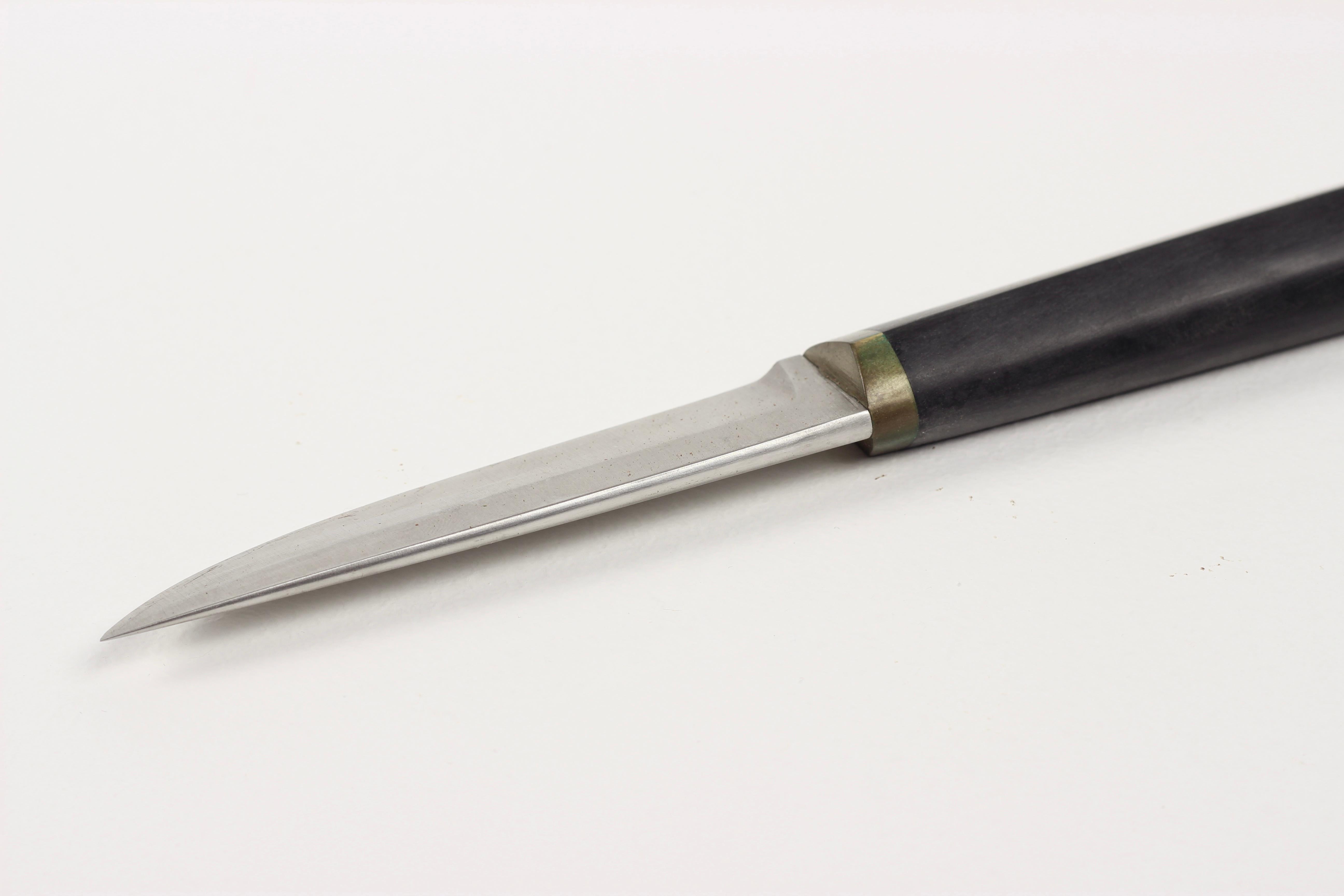 Finnish Tapio Wirkkala Stainless Steel Puukko Knife with Leather Sheath Hackman Finland For Sale