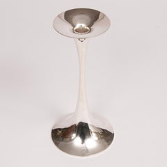 Tapio Wirkkala Sterling Silver Trumpet Candlestick by Kultakeskus