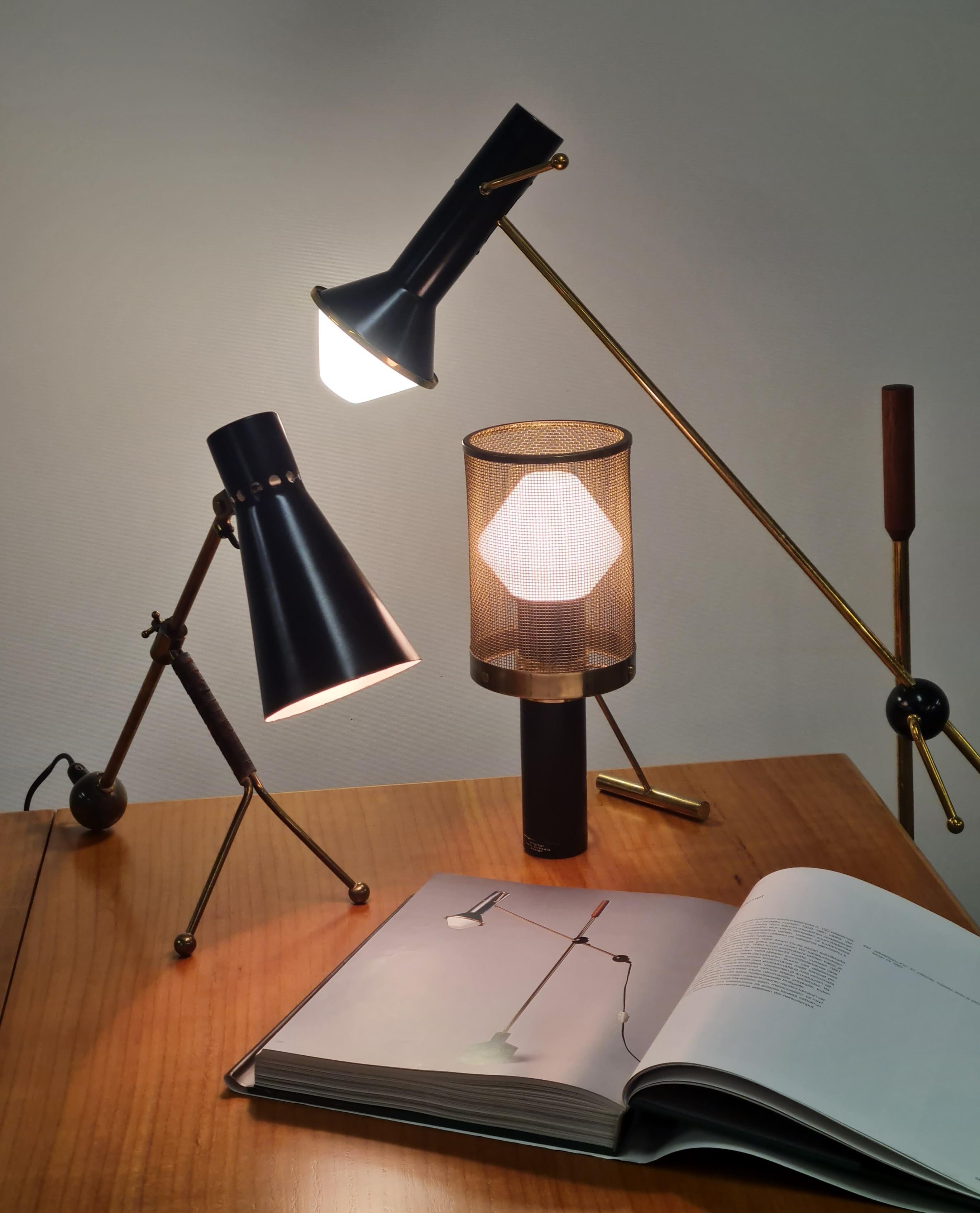 Lampe de table Tapio Wirkkala modèle K11-81 en noir et laiton, Idman années 1950 en vente 4