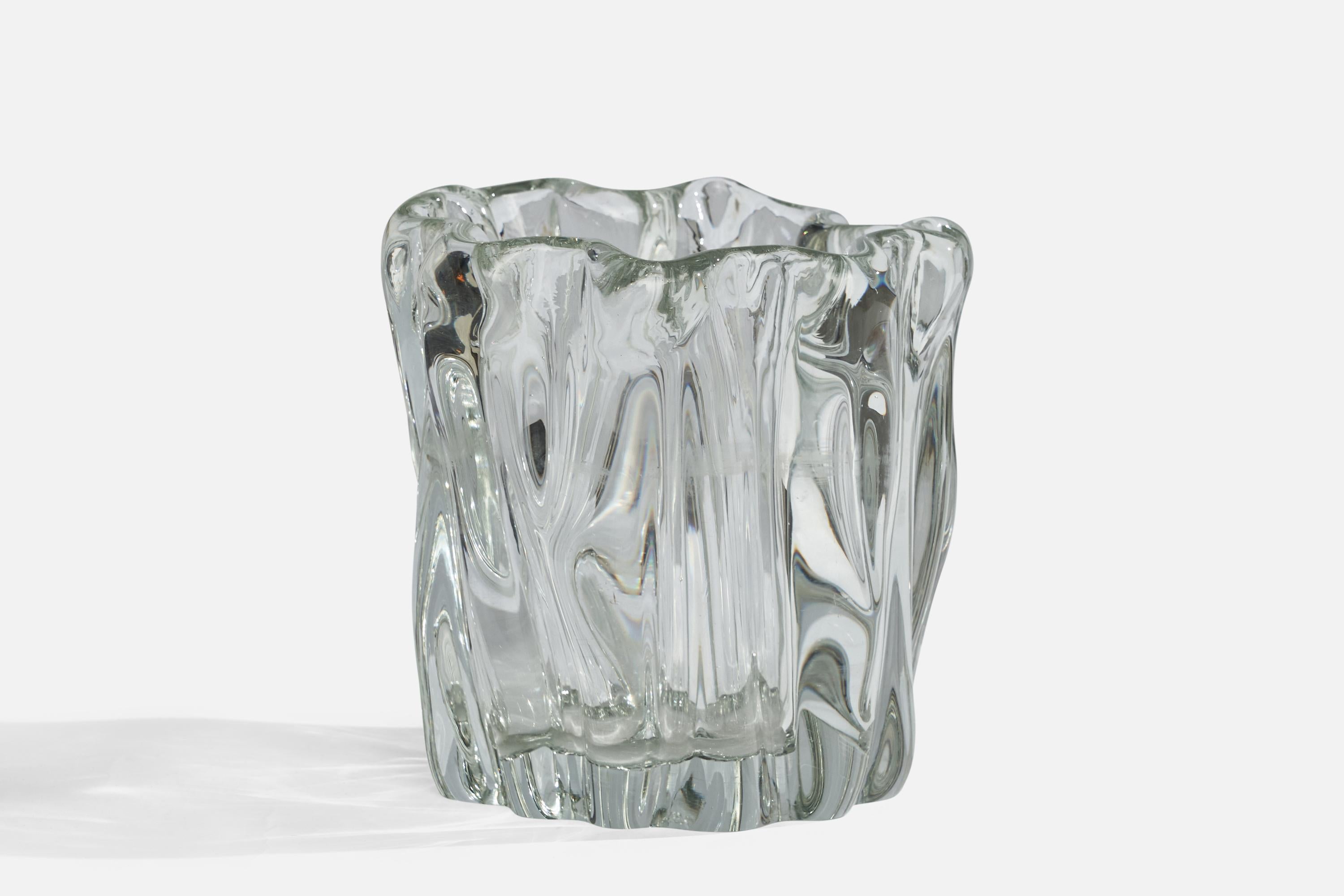 A blown glass vase designed by Tapio Wirkkala and produced by Iittala, Finland, 1950s.