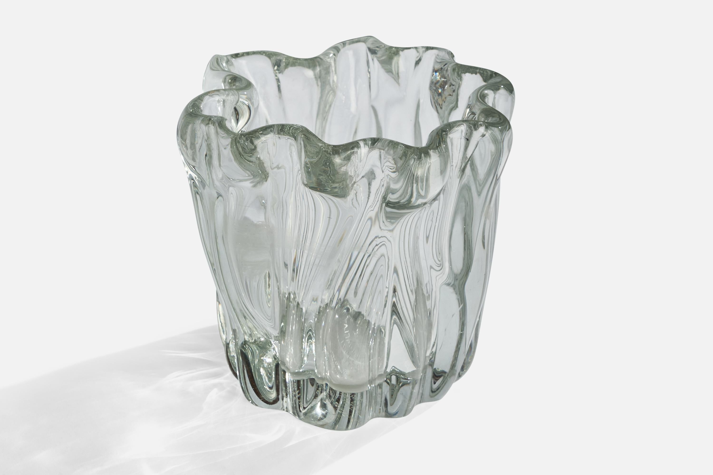 Finnish Tapio Wirkkala, Vase, Blown Glass, Finland, 1950s