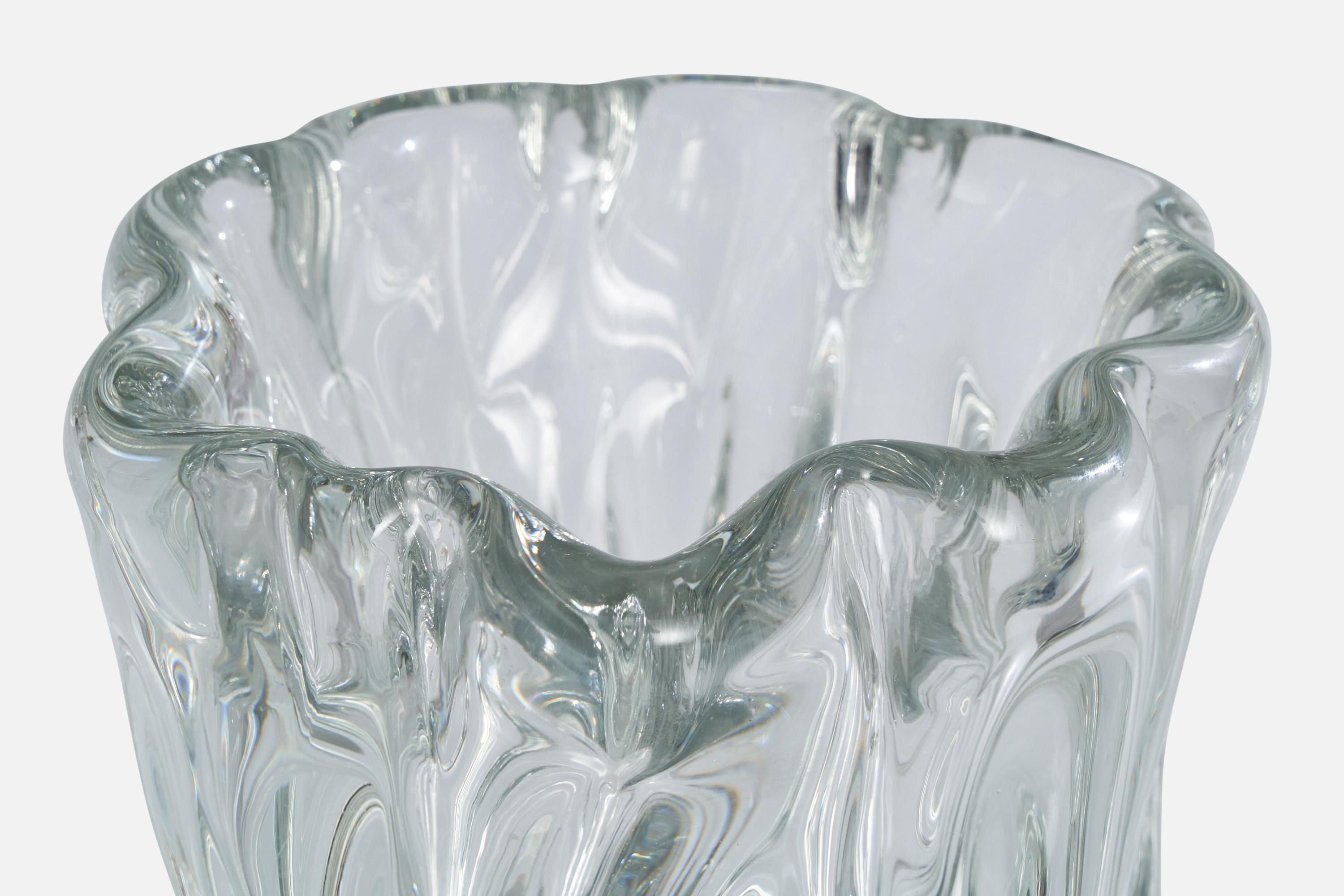 Metà XX secolo Tapio Wirkkala, Vaso, Vetro soffiato, Finlandia, anni '50 in vendita