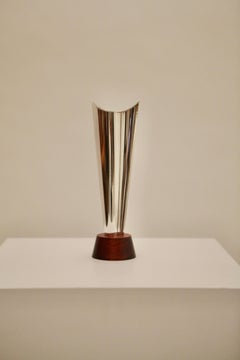Tapio Wirkkala, Vase in Silver & Teak, Model Lekkie, Finland 1960s.