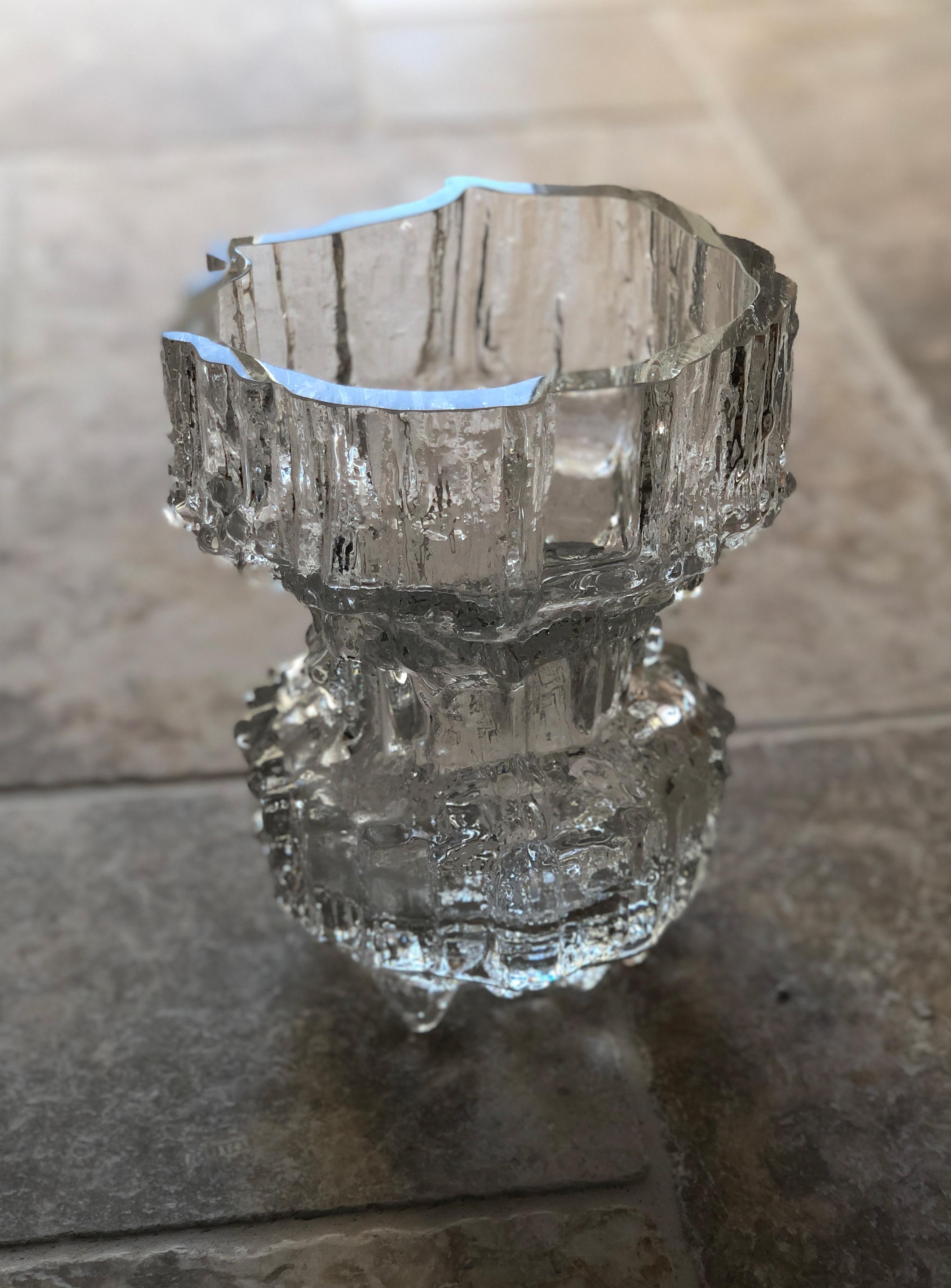 Tapio Wirkkala, Vase „Inari“ aus Glasschale Modell Nr. 3411 für Iittala Oy (Skandinavische Moderne) im Angebot