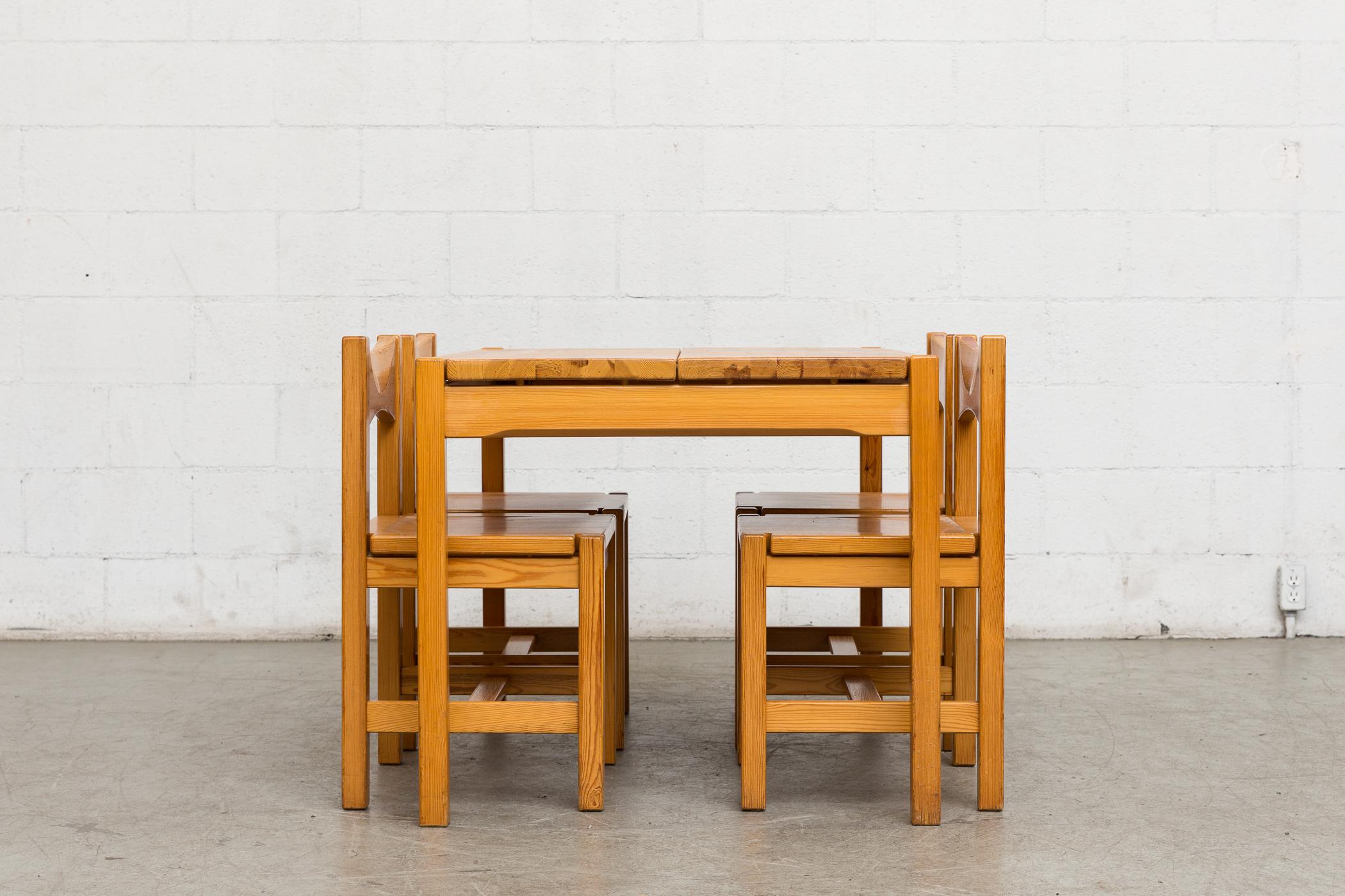 Mid-Century Modern Tapiovaara 'Hongisto' Style Pine Dining Set