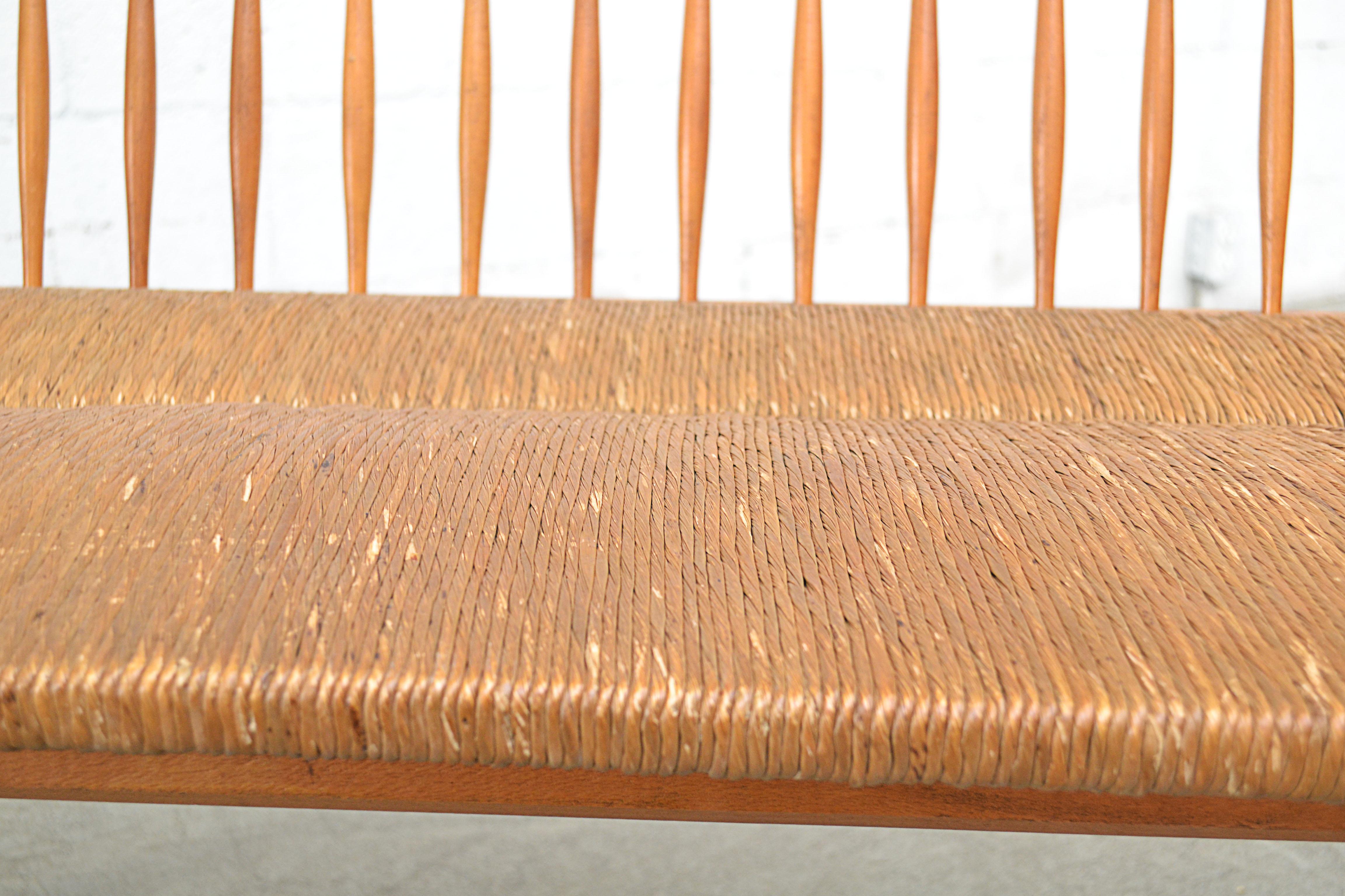 Tapiovaara Inspired Birch Spindle Back Loveseat 3