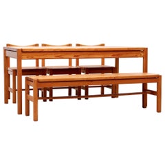 Tapiovaara Pine Dining Set with Bench and 3 Chairs