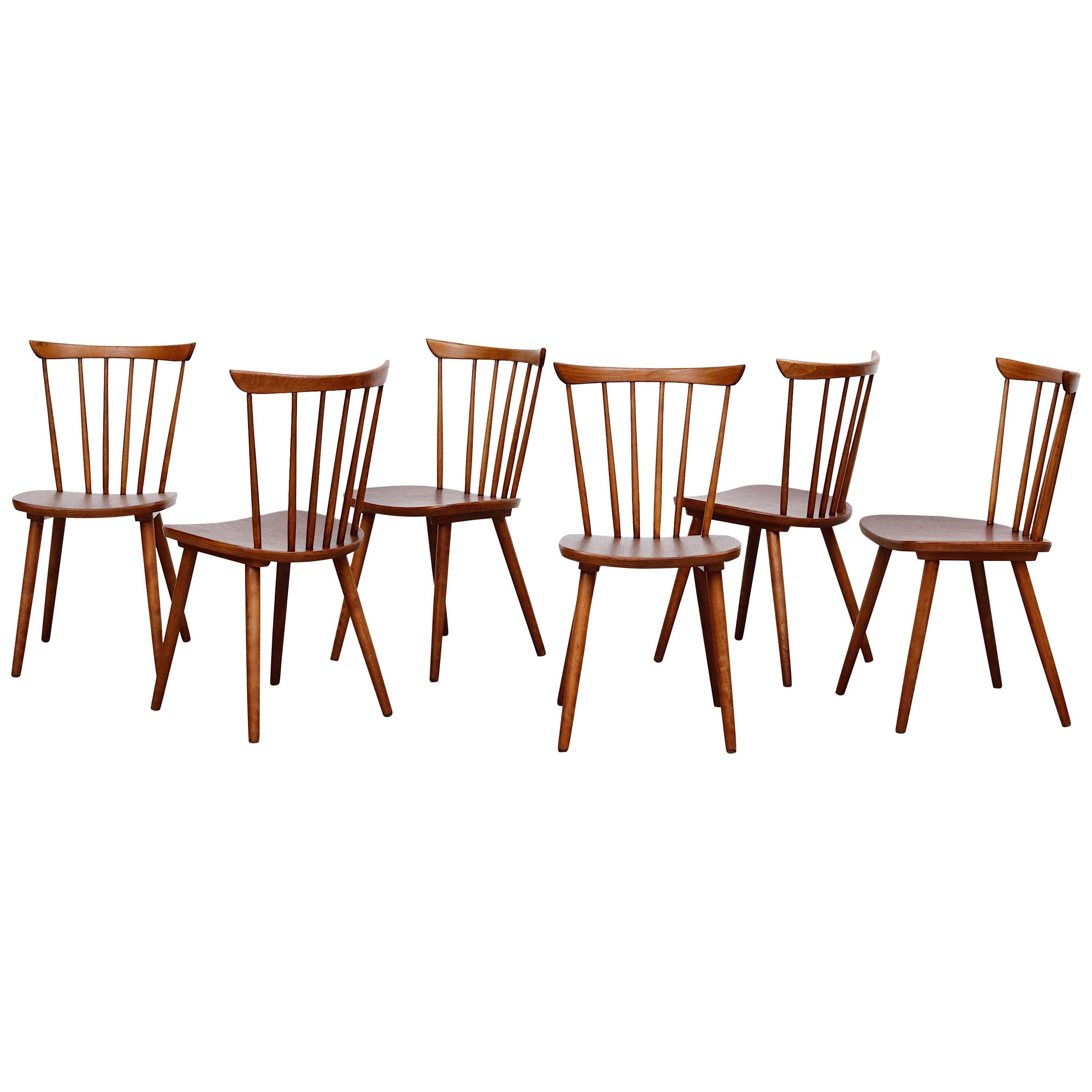 Tapiovaara Style Spindle Back Dining Chairs