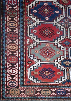Tapis Kazak De Caucase XIXe Siècle, Circa 1880 - 210x145cm - N° 1504