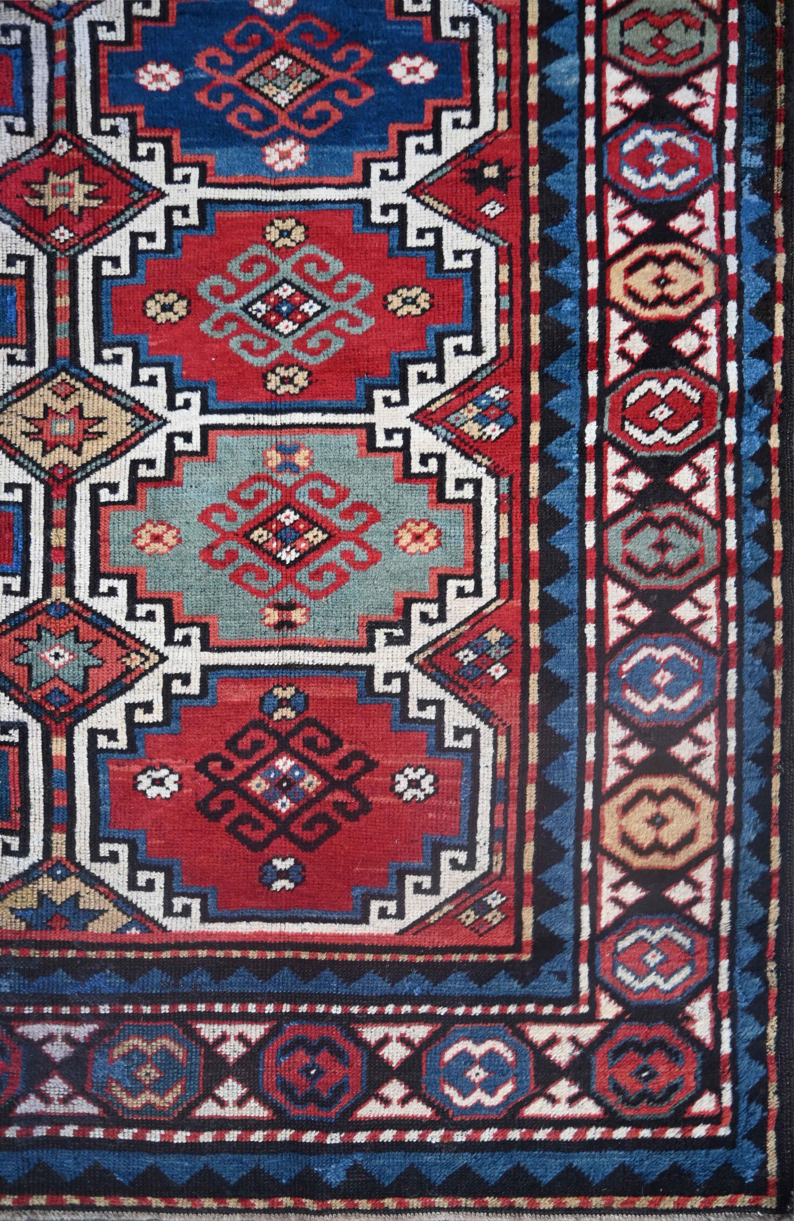 Tapis Kazak De Caucase XIXe Siècle, Circa 1880 - 210x145cm - N° 1504 (Kaukasisch) im Angebot