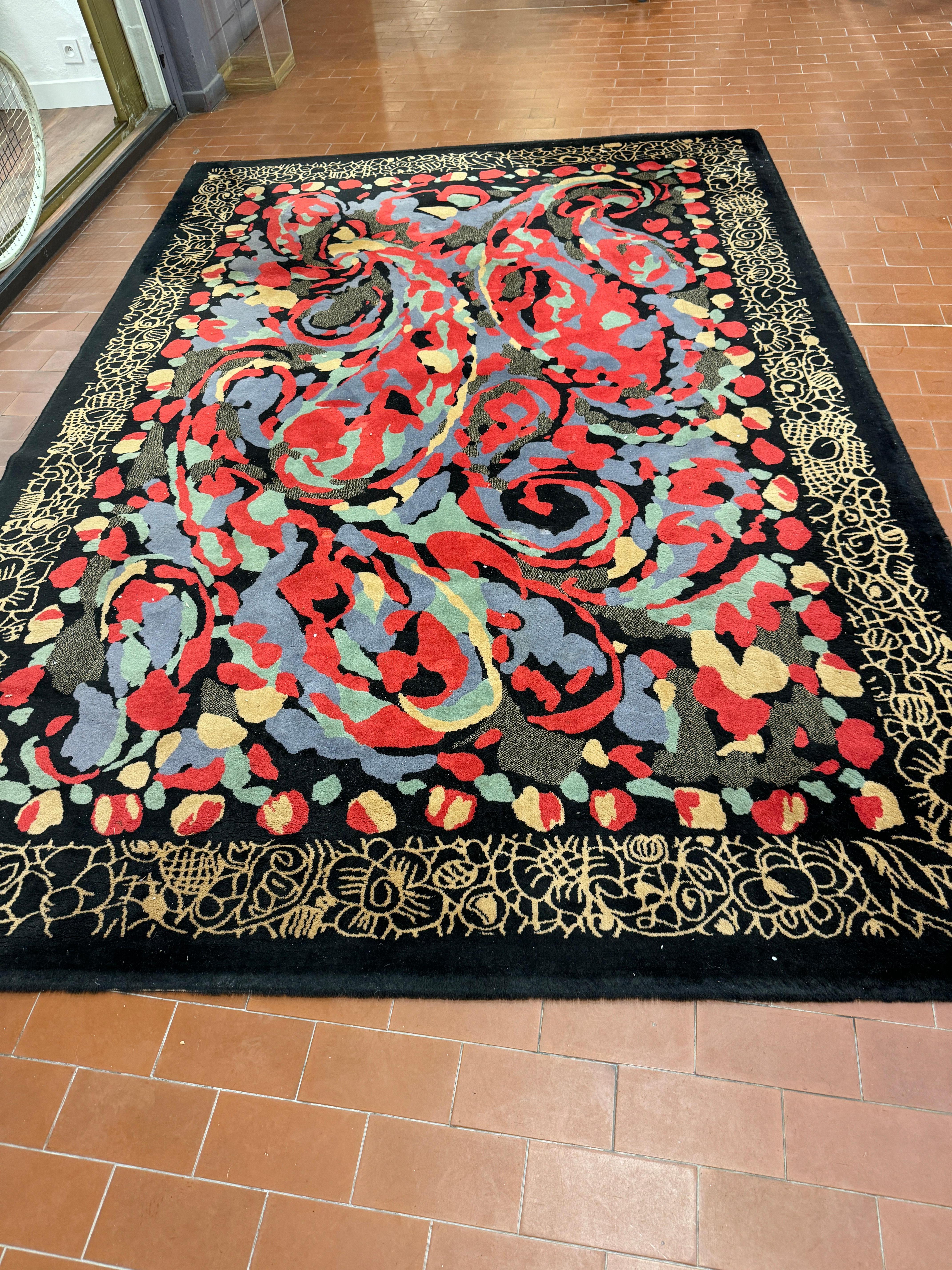 Wool Tapis par Pierre Balmain pour Van Neder Carpets, 1980s For Sale