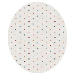 Tapis Rouge custom oval shape Scandinavian style, Stick Bianco, in stock